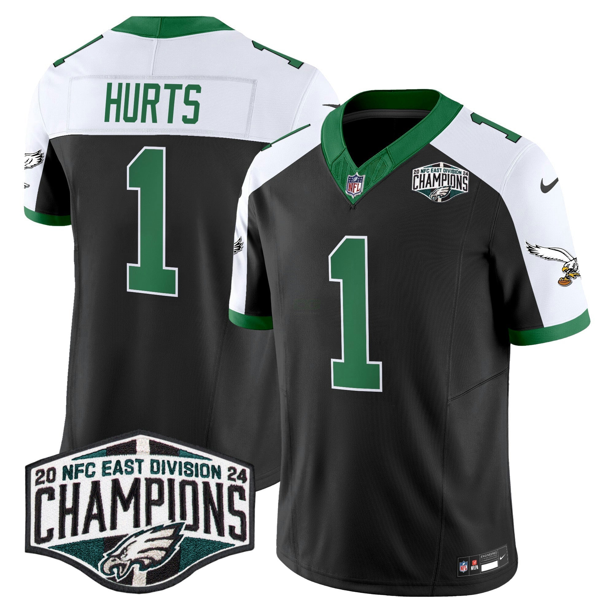 Camisa NFL Men’s Philadelphia Kelly Green 2024 NFC East Division Champions Vapor Limited Jersey V2