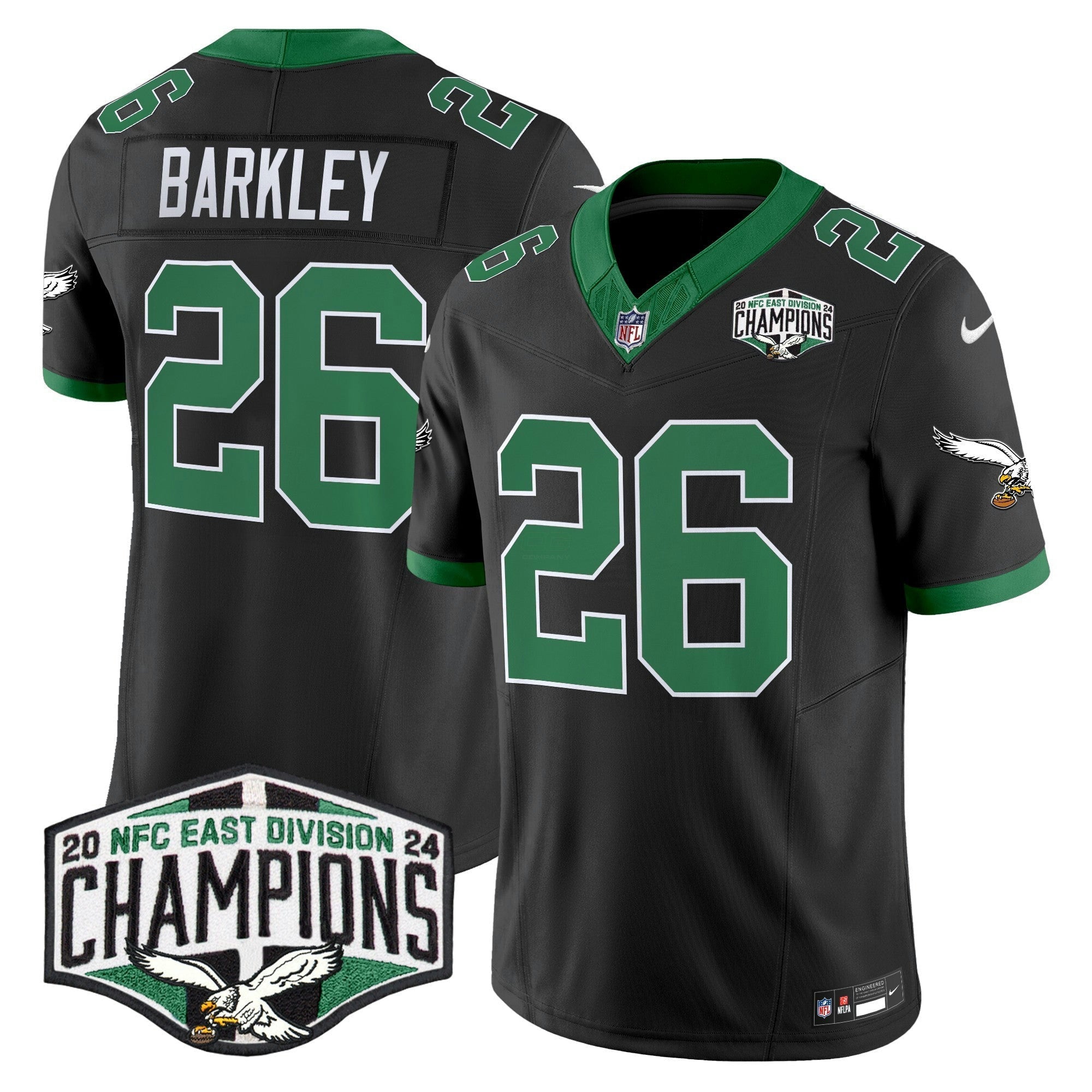 Camisa NFL Men’s Philadelphia Kelly Green 2024 NFC East Division Champions Vapor Limited Jersey