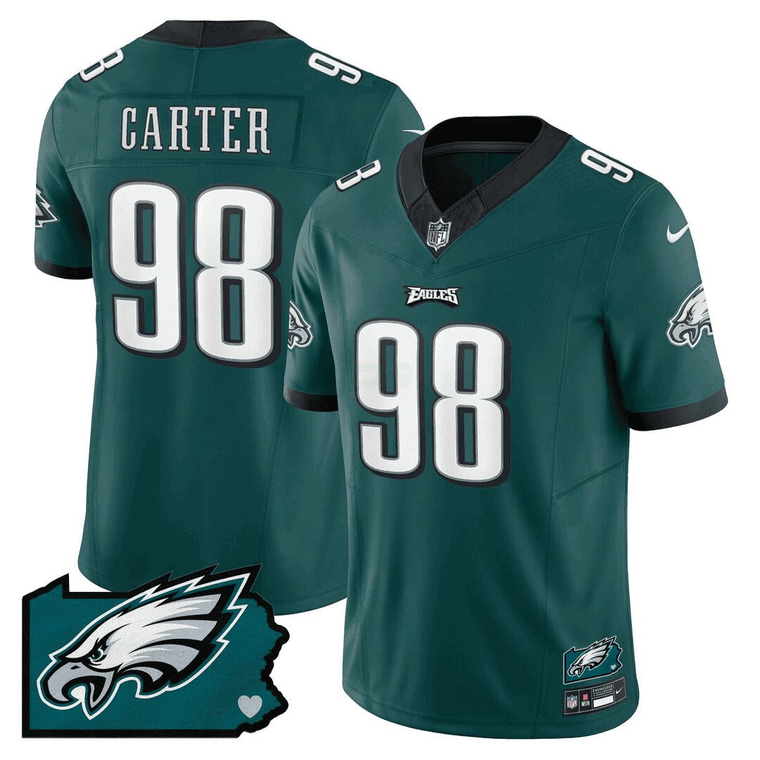 Camisa NFL Men’s Philadelphia Pennsylvania State Map Patch Jersey