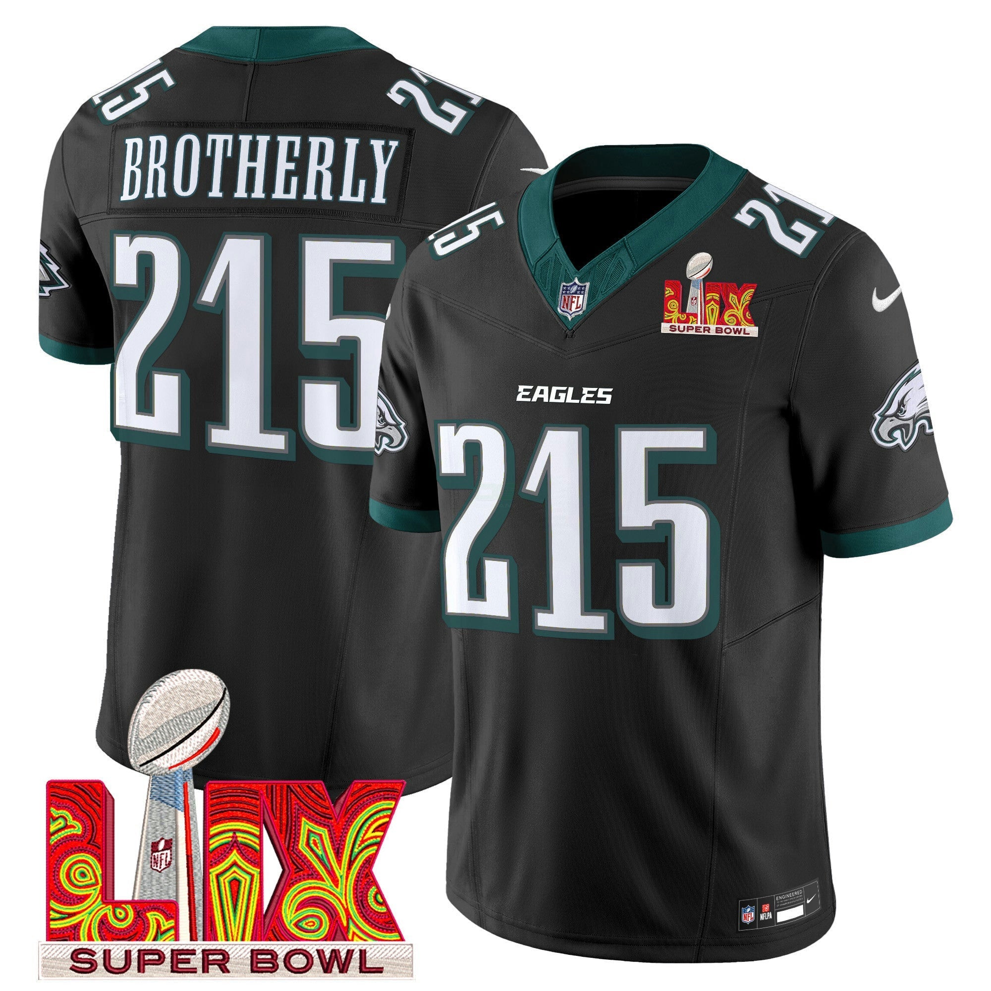 Camisa NFL Men’s Philadelphia Super Bowl LIX Patch Vapor Limited Jersey
