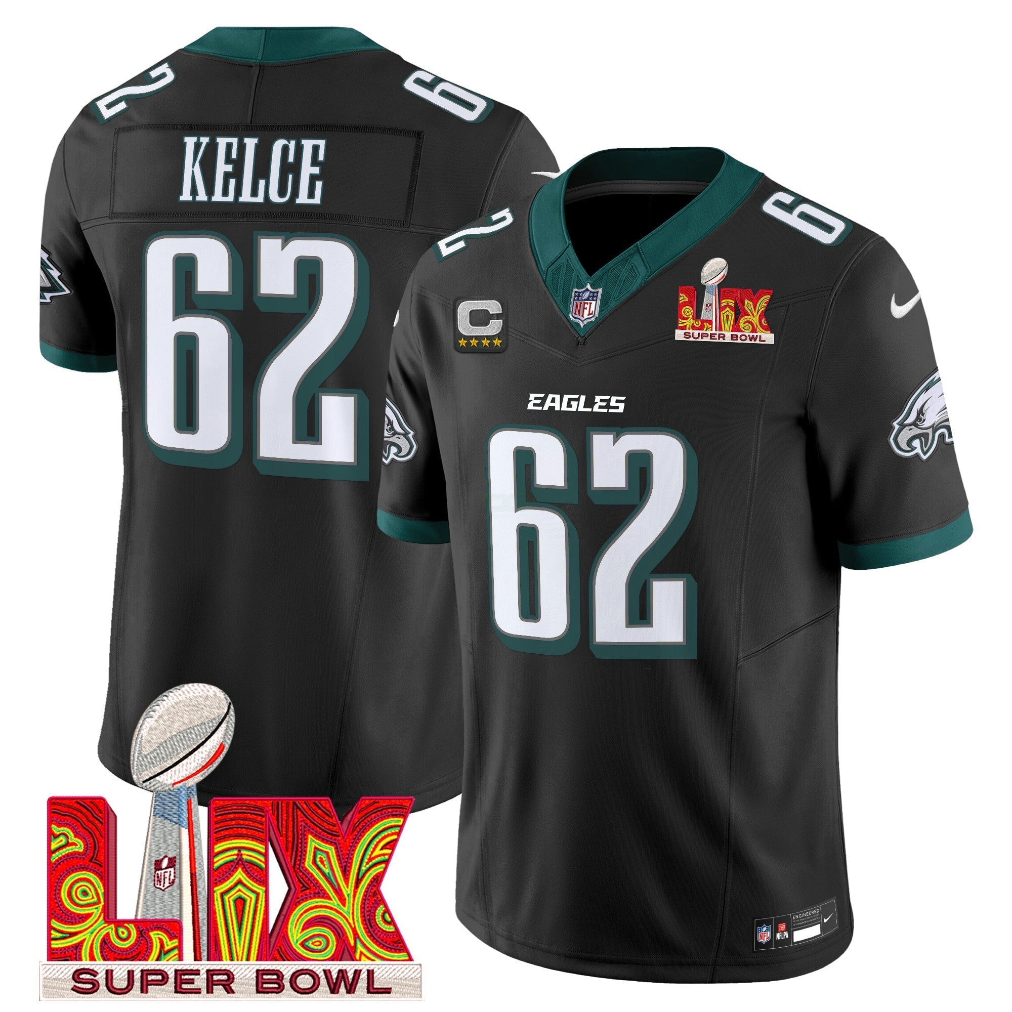Camisa NFL Men’s Philadelphia Super Bowl LIX Patch Vapor Limited Jersey