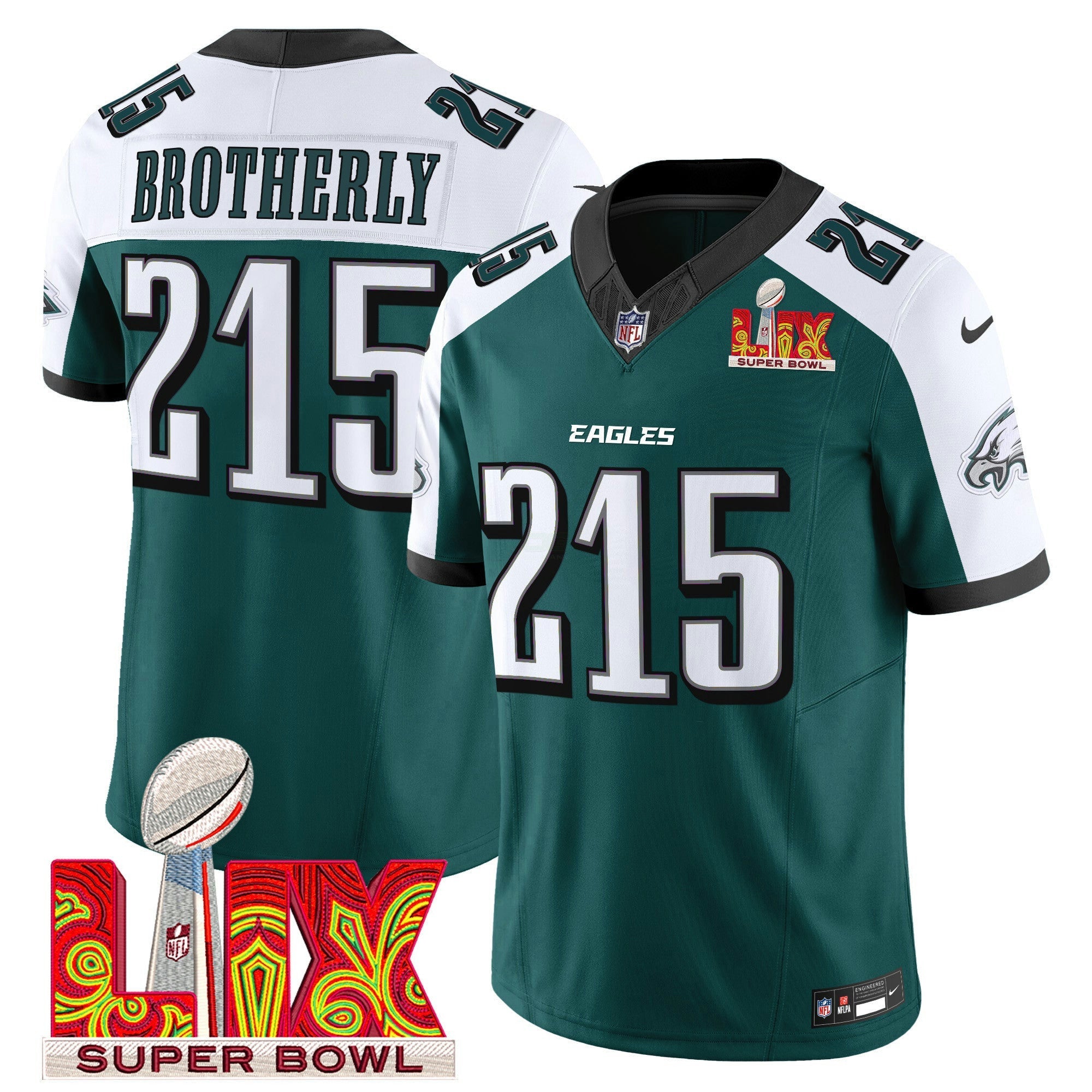 Camisa NFL Men’s Philadelphia Super Bowl LIX Patch Vapor Limited Jersey