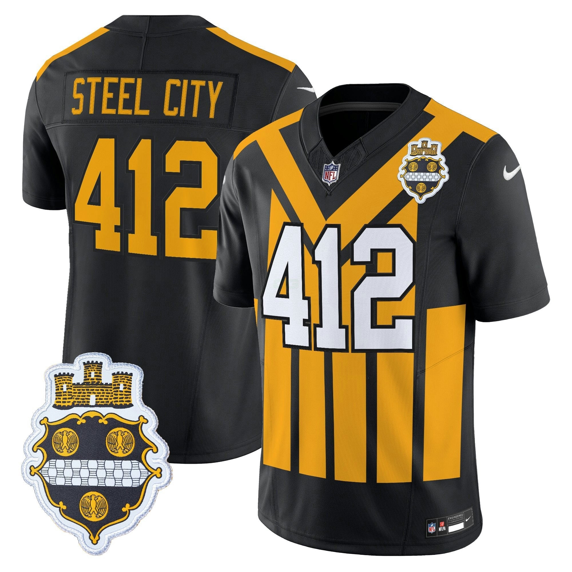 Camisa NFL Men’s Pittsburgh 1933 Patch Throwback Vapor Limited Jersey