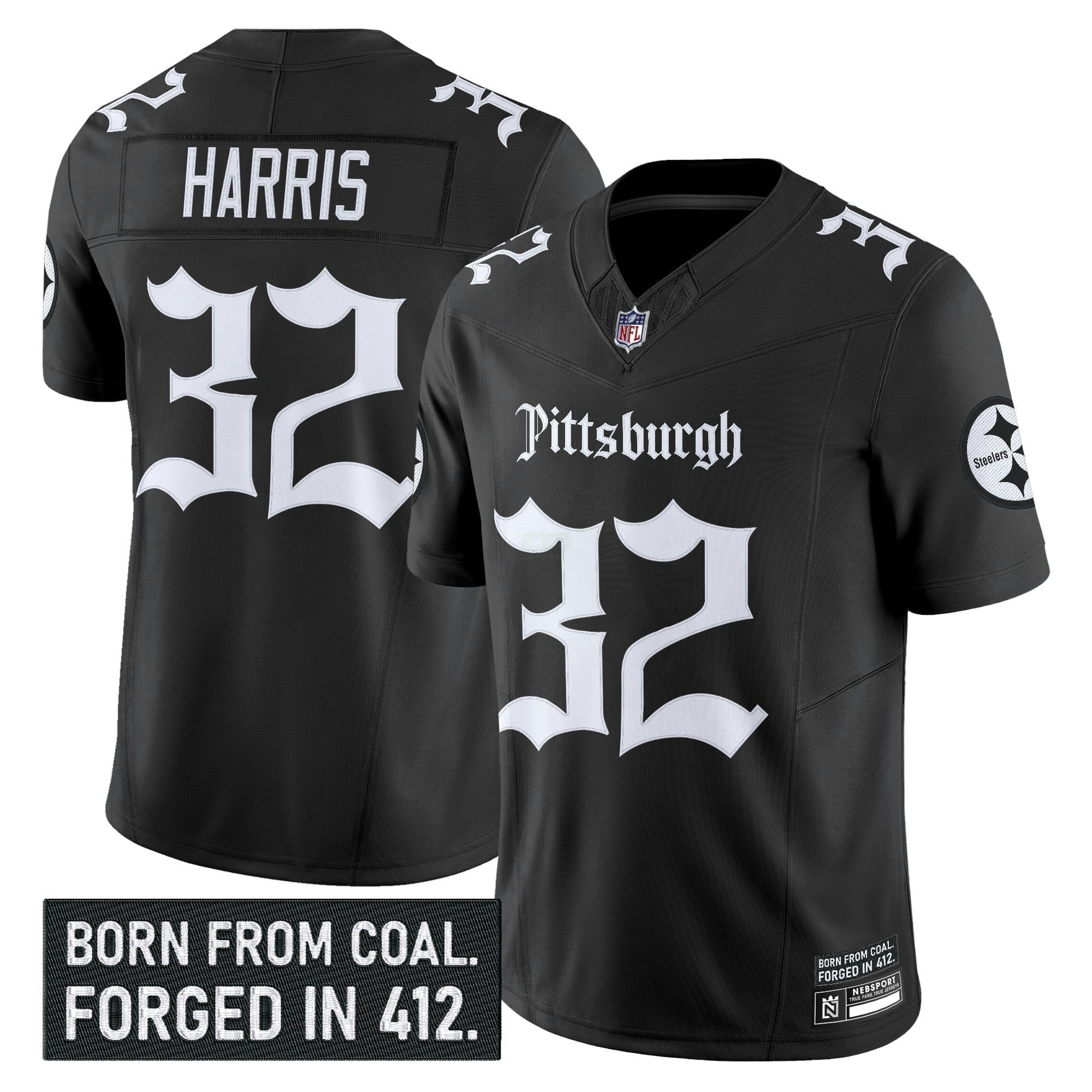 Camisa NFL Men’s Pittsburgh ‘Gothic Steel City Edition’ Vapor Limited Jersey