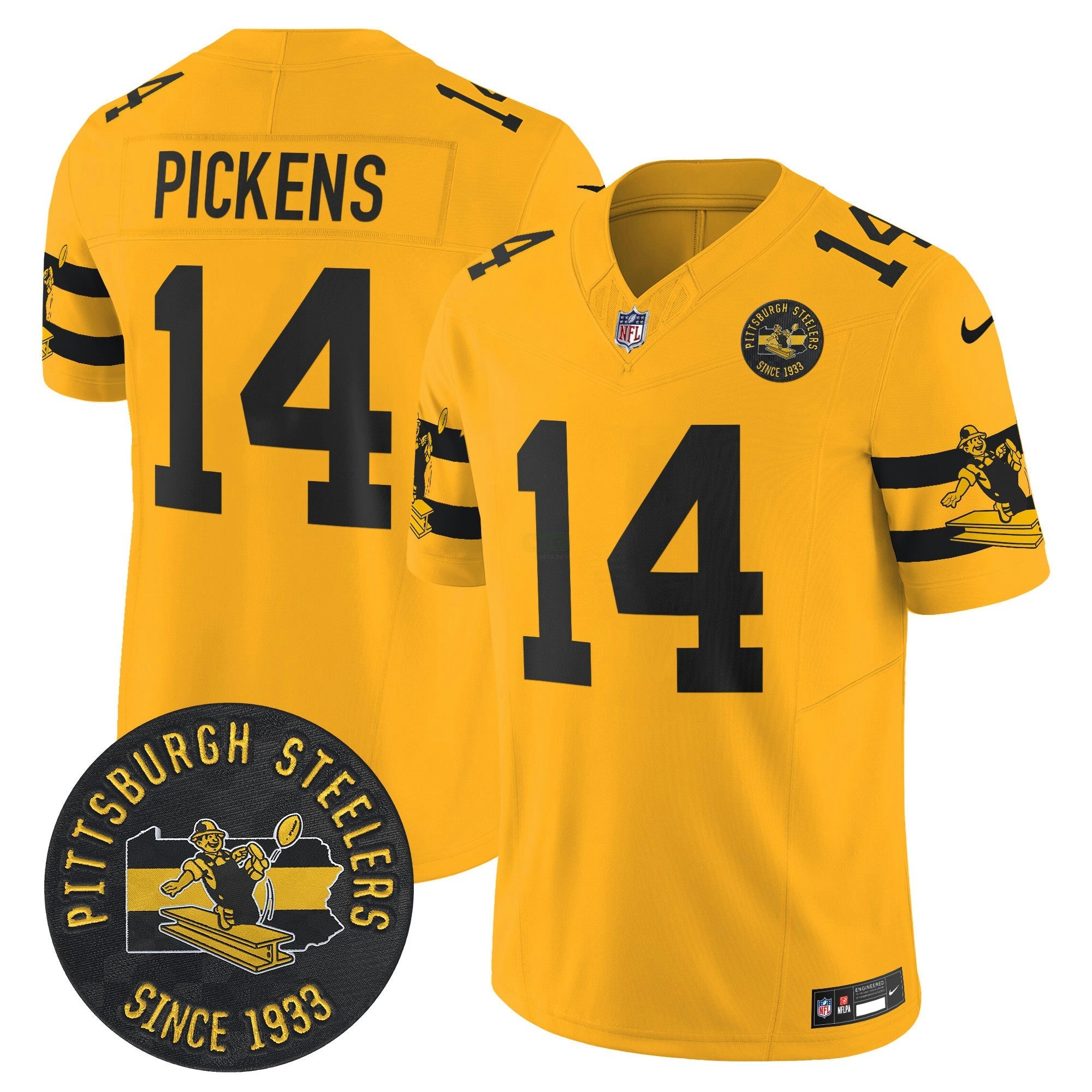 Camisa NFL Men’s Pittsburgh Throwback 1933 Patch Vapor Limited Jersey