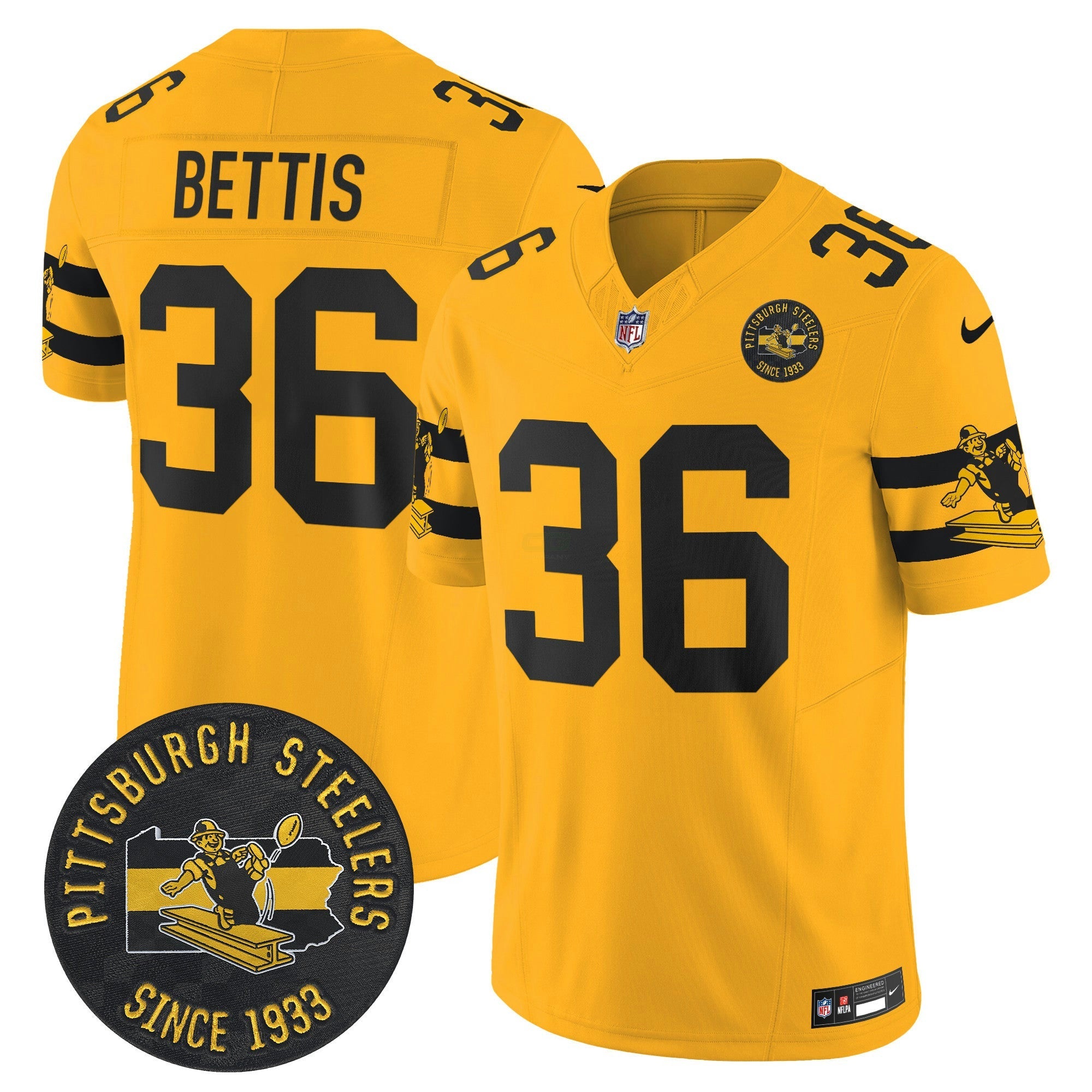 Camisa NFL Men’s Pittsburgh Throwback 1933 Patch Vapor Limited Jersey
