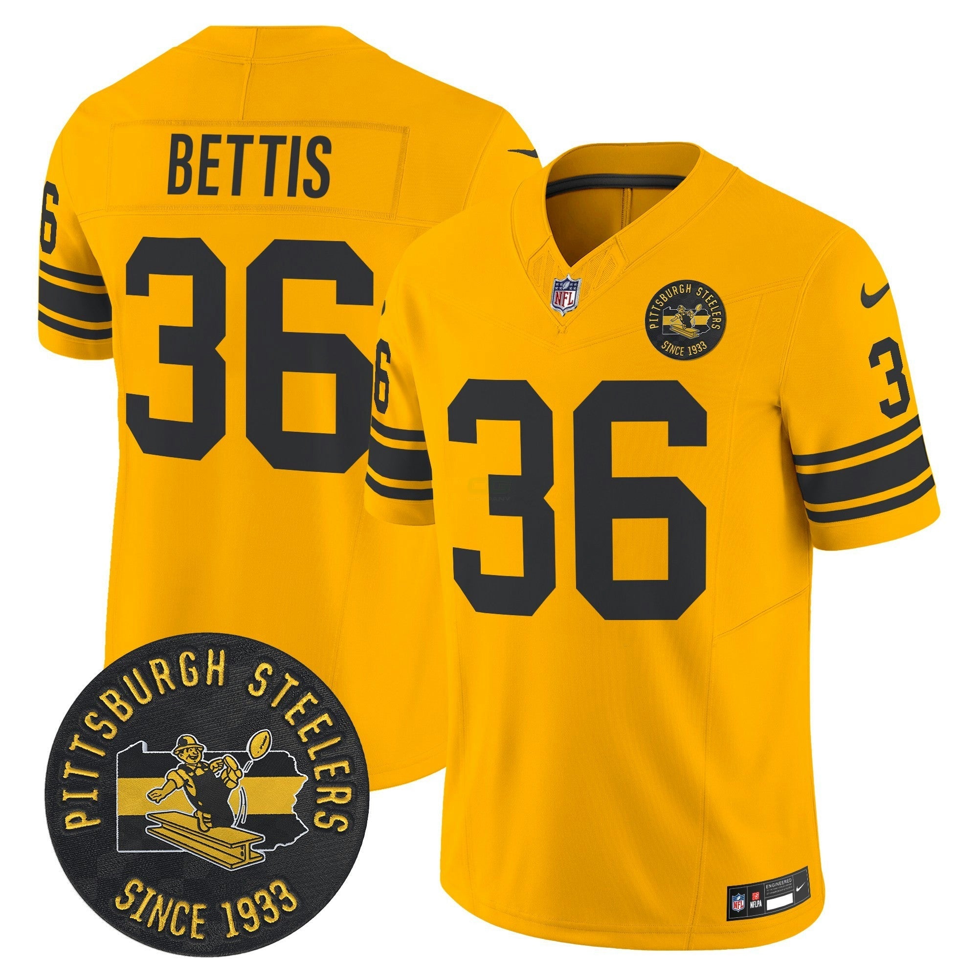 Camisa NFL Men’s Pittsburgh Throwback 1962 Vapor Limited Jersey – Est. 1933 Patch