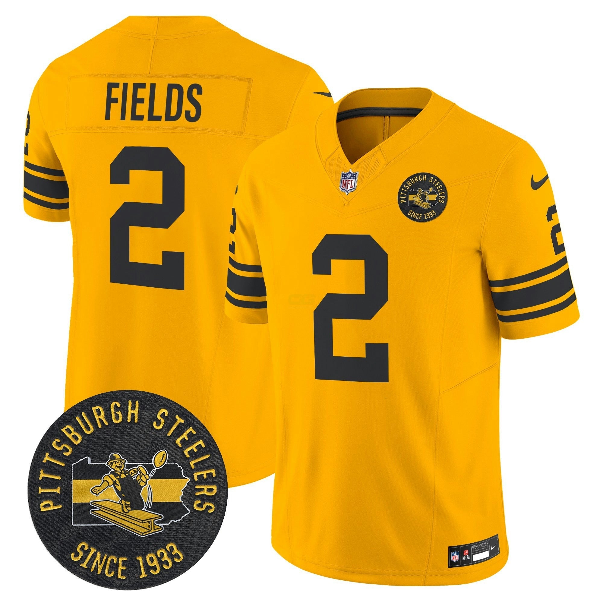 Camisa NFL Men’s Pittsburgh Throwback 1962 Vapor Limited Jersey – Est. 1933 Patch