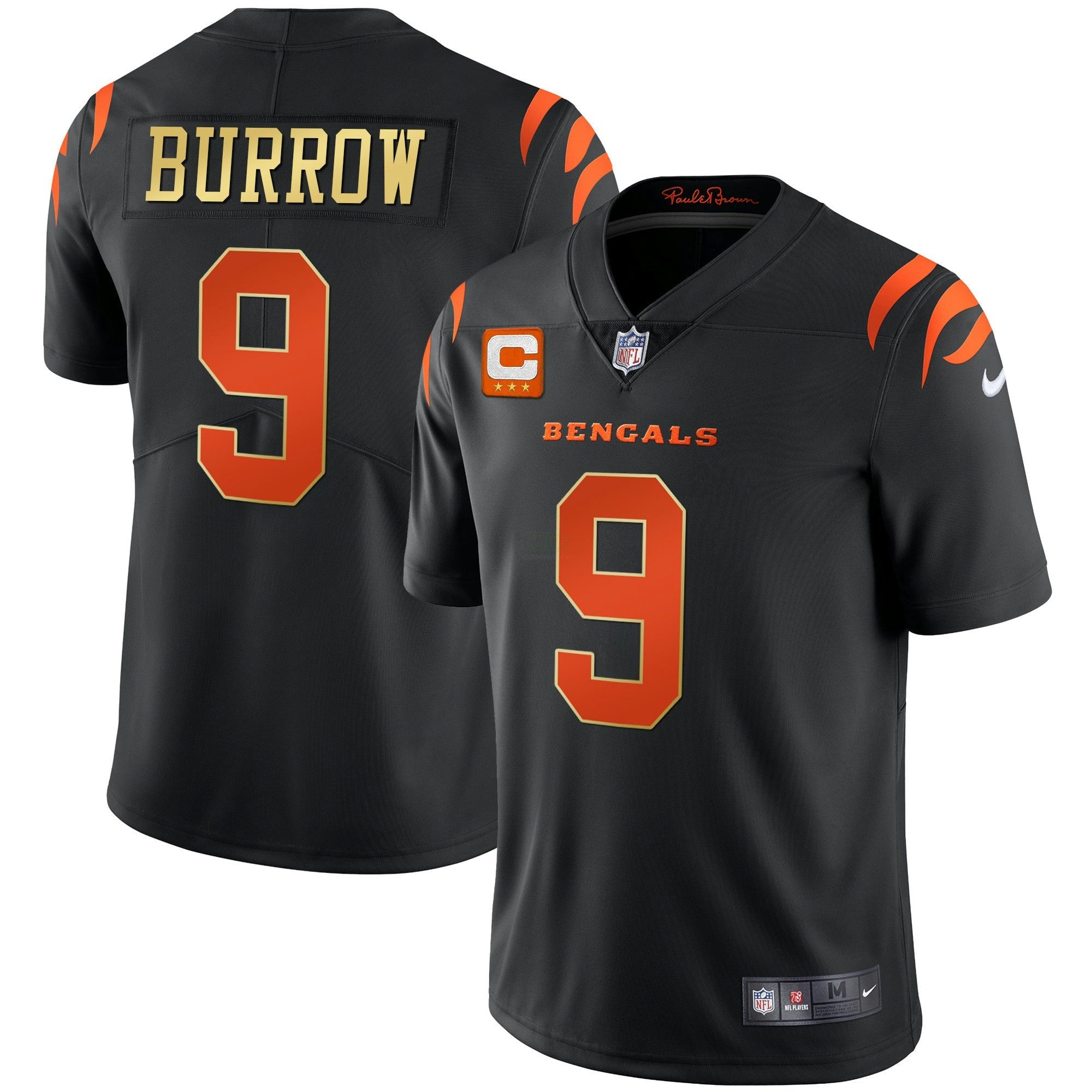 Camisa NFL Men’s Preta Dourada & Branca Dourada Vapor Jersey