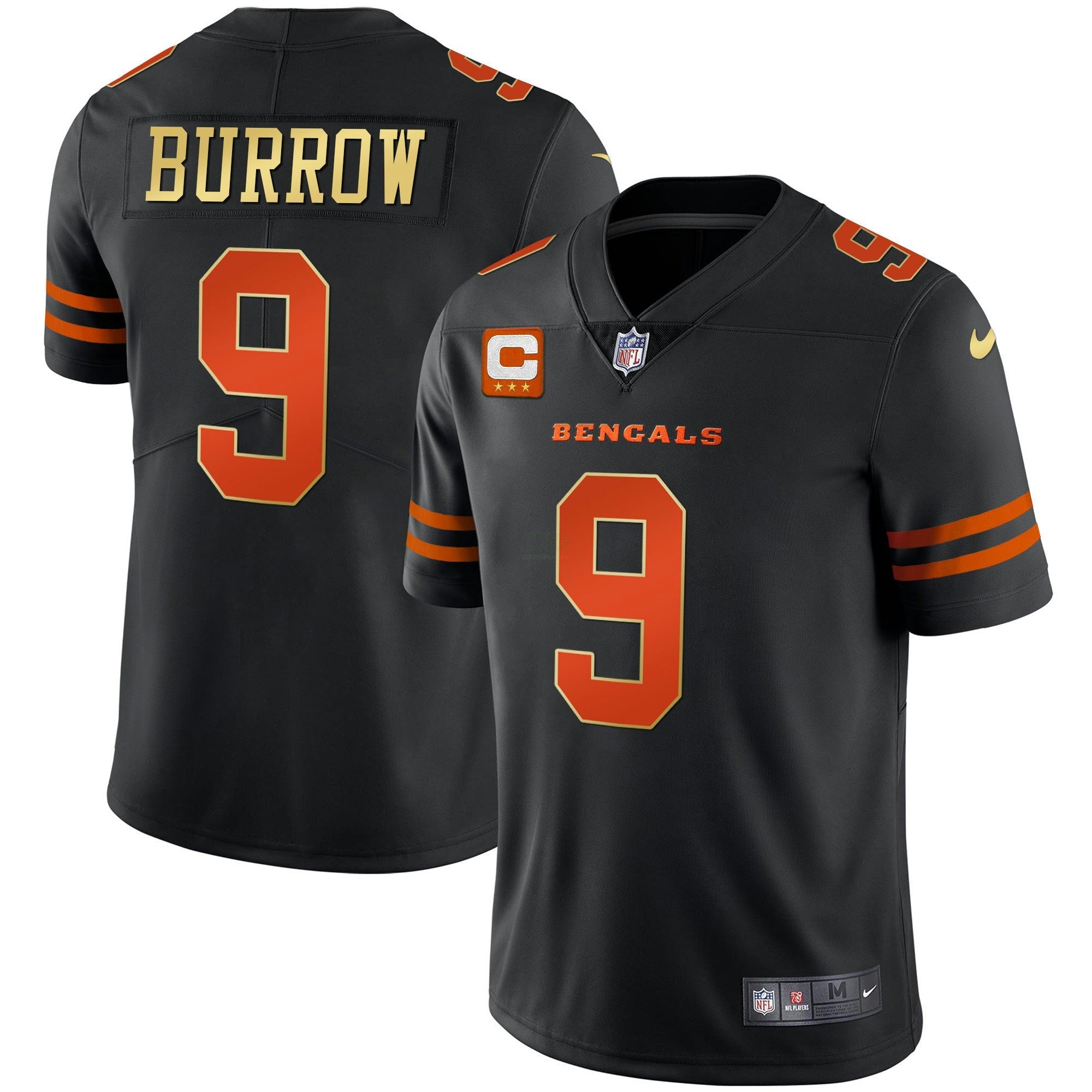 Camisa NFL Men’s Preta Dourada & Branca Dourada Vapor Jersey