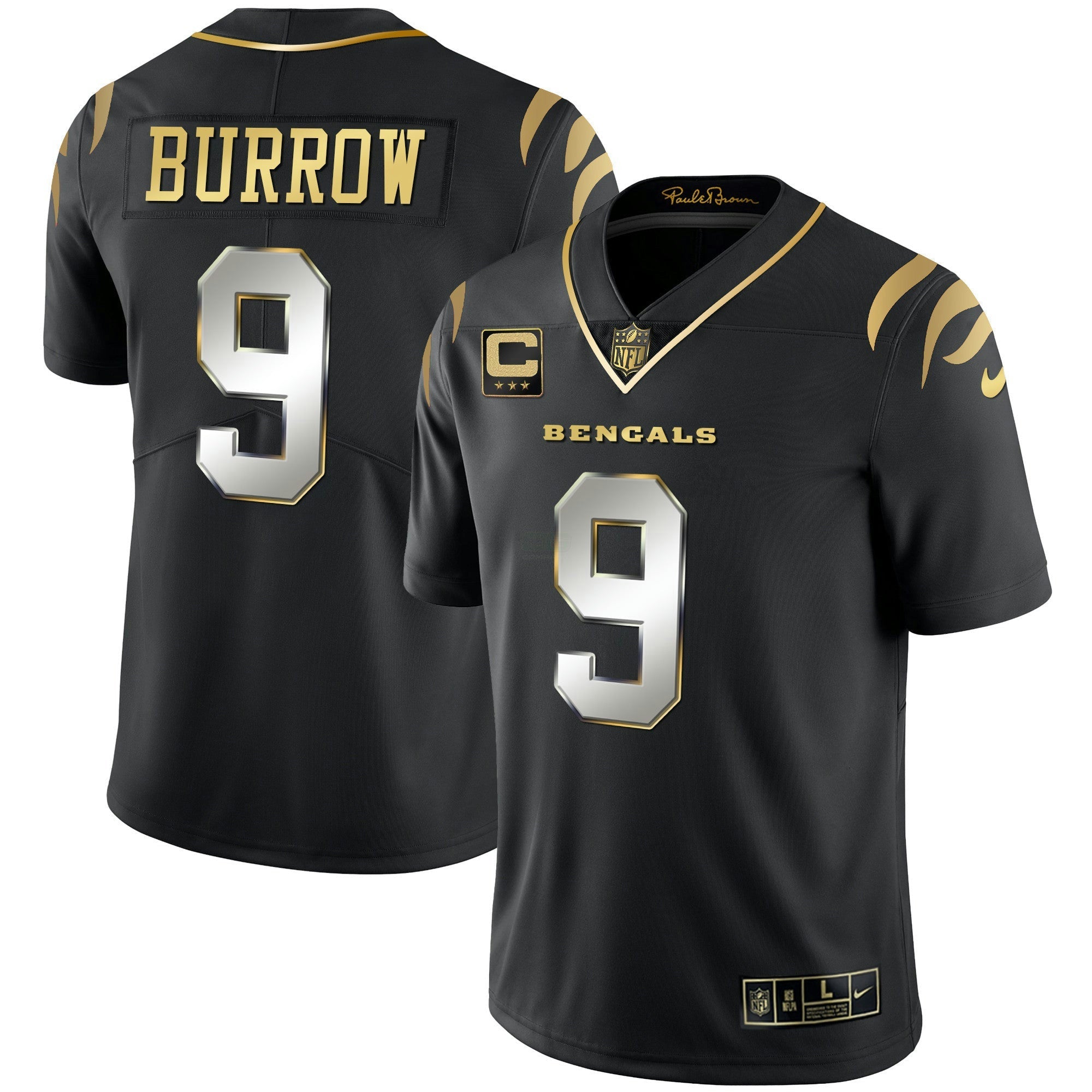 Camisa NFL Men’s Preta Dourada & Branca Dourada Vapor Jersey