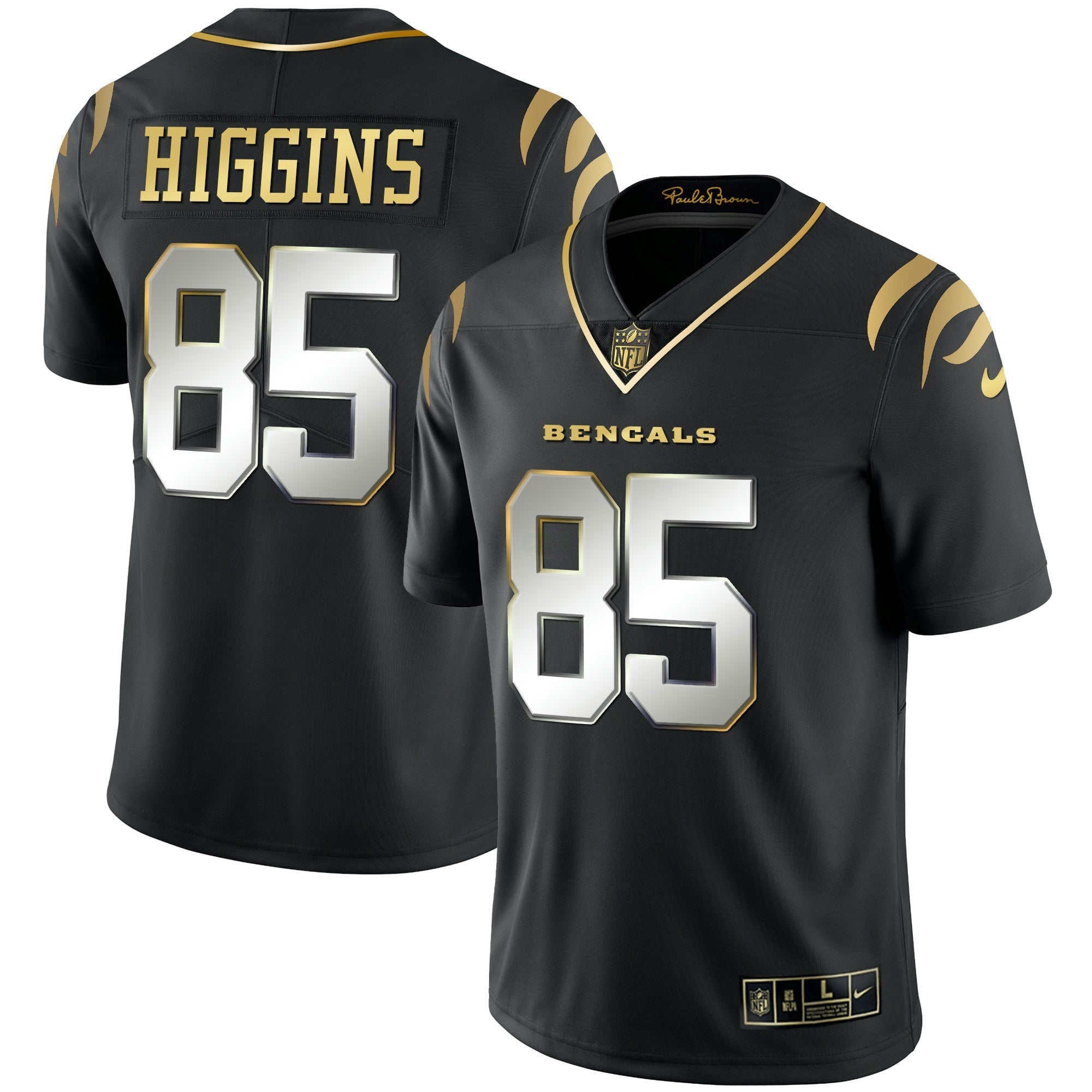 Camisa NFL Men’s Preta Dourada & Branca Dourada Vapor Jersey