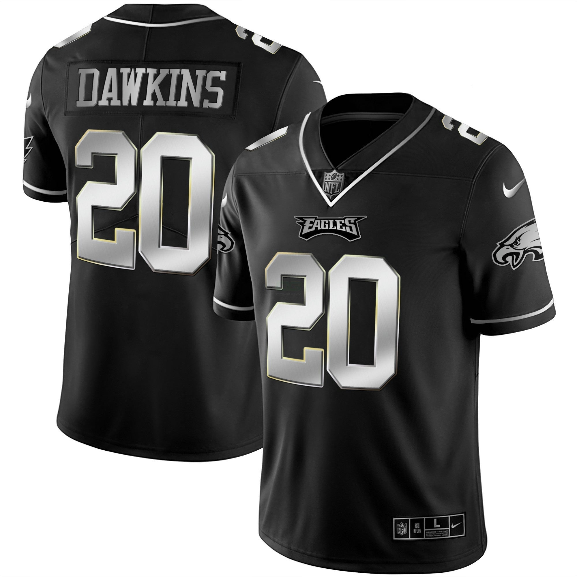 Camisa NFL Men’s Preta Prata Limited