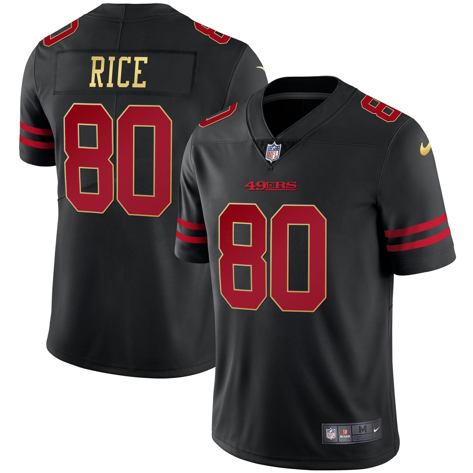 Camisa NFL Men’s Preta Vermelha Dourada Blooded Jersey