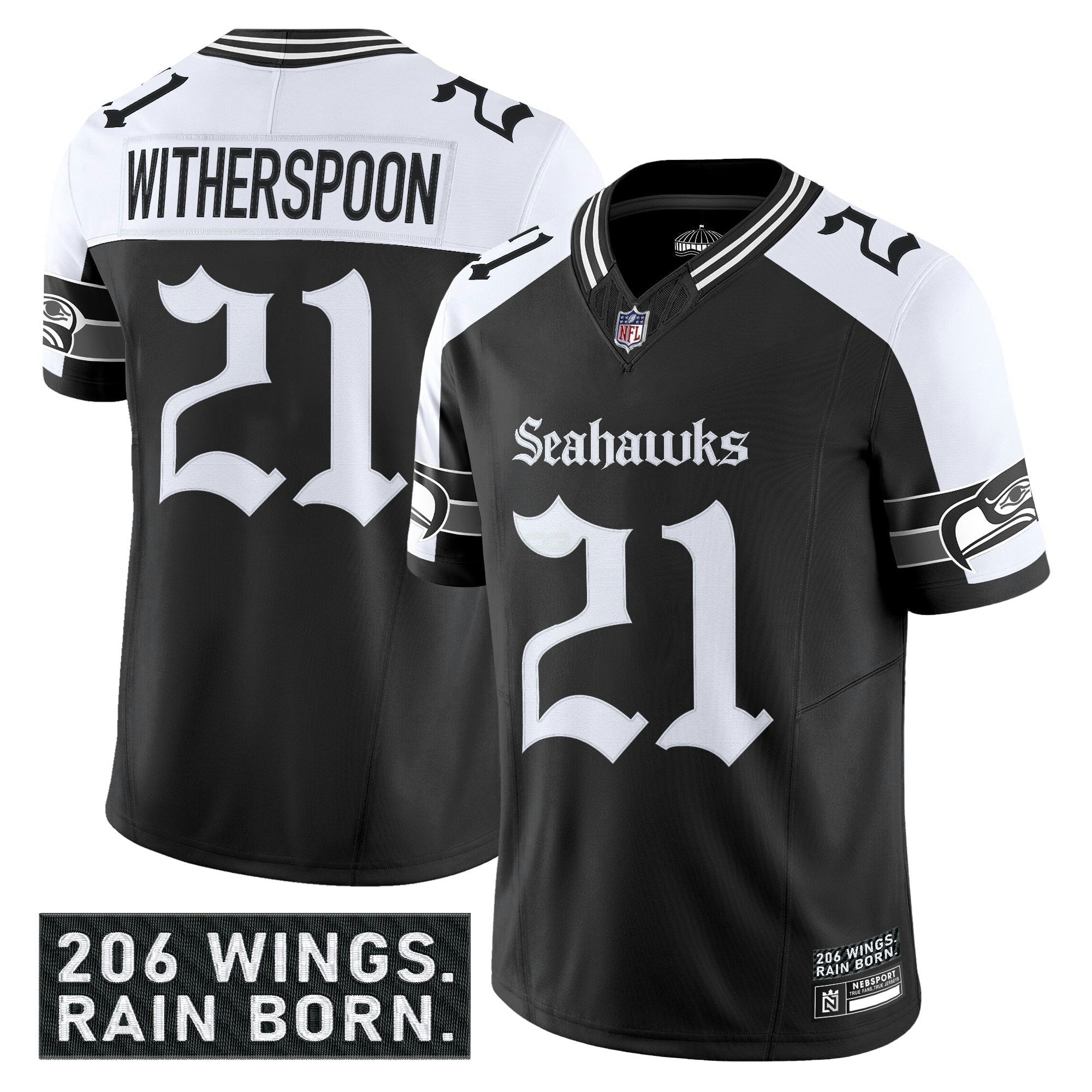 Camisa NFL Men’s Seattle ‘Gothic Rain City Shadows Edition’ Vapor Limited Jersey