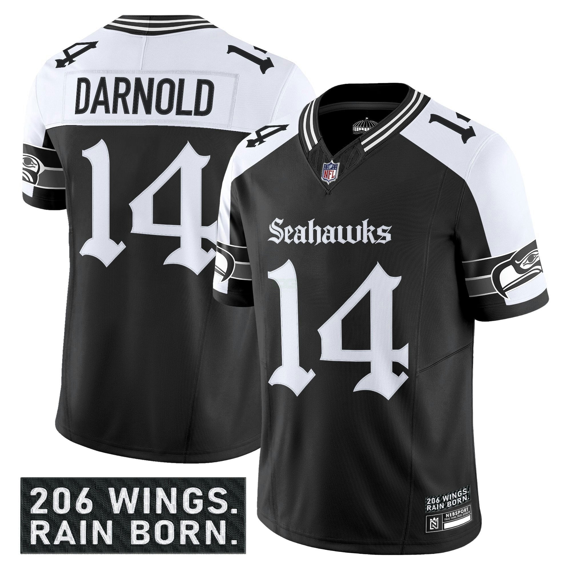 Camisa NFL Men’s Seattle ‘Gothic Rain City Shadows Edition’ Vapor Limited Jersey
