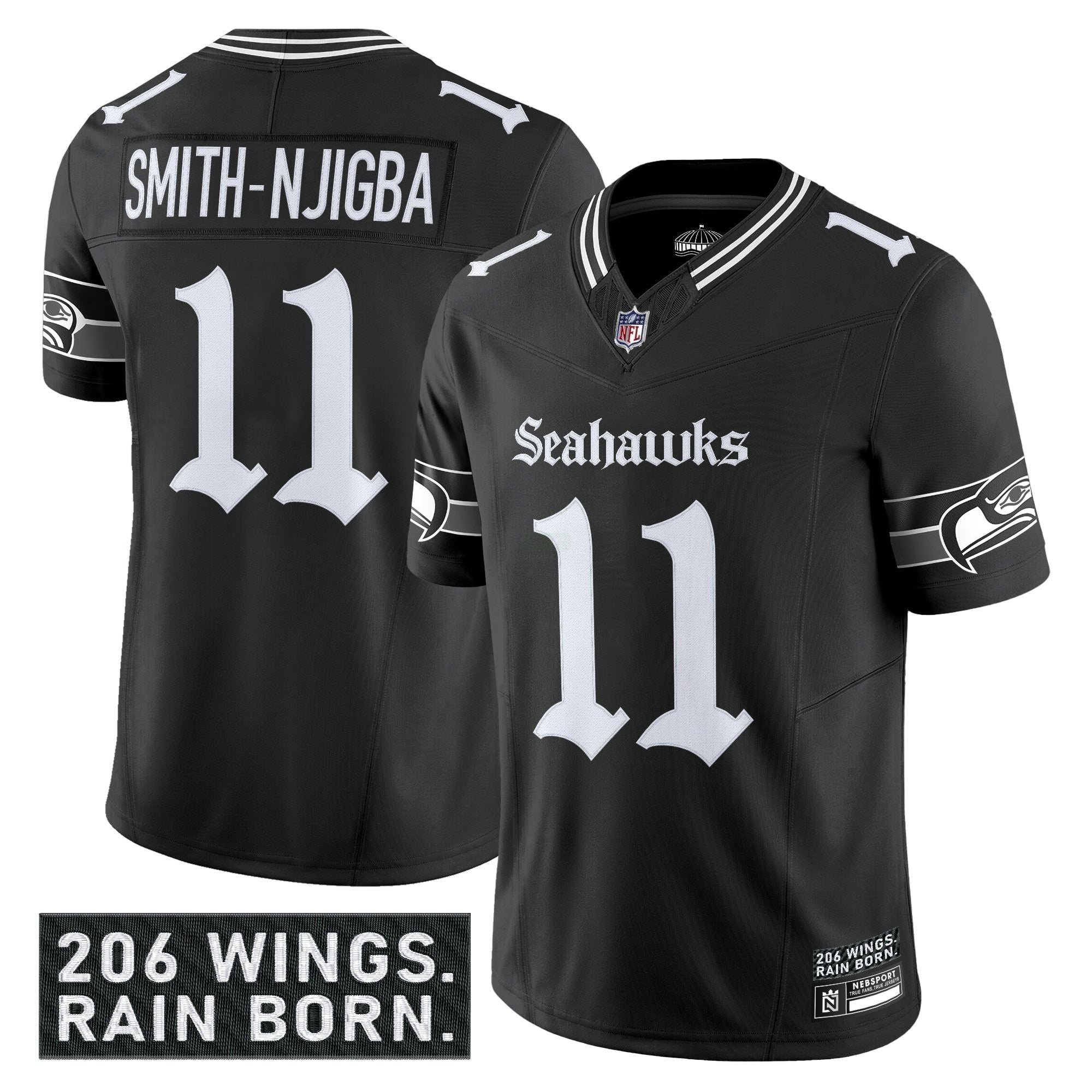 Camisa NFL Men’s Seattle ‘Gothic Rain City Shadows Edition’ Vapor Limited Jersey