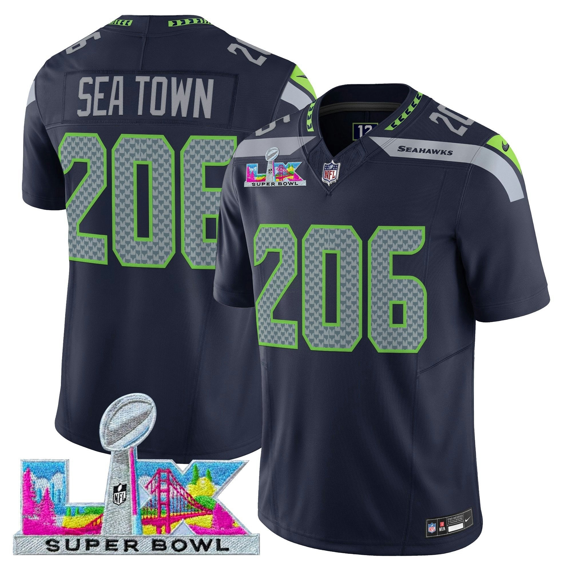 Camisa NFL Men’s Seattle Super Bowl LX Vapor Limited Jersey