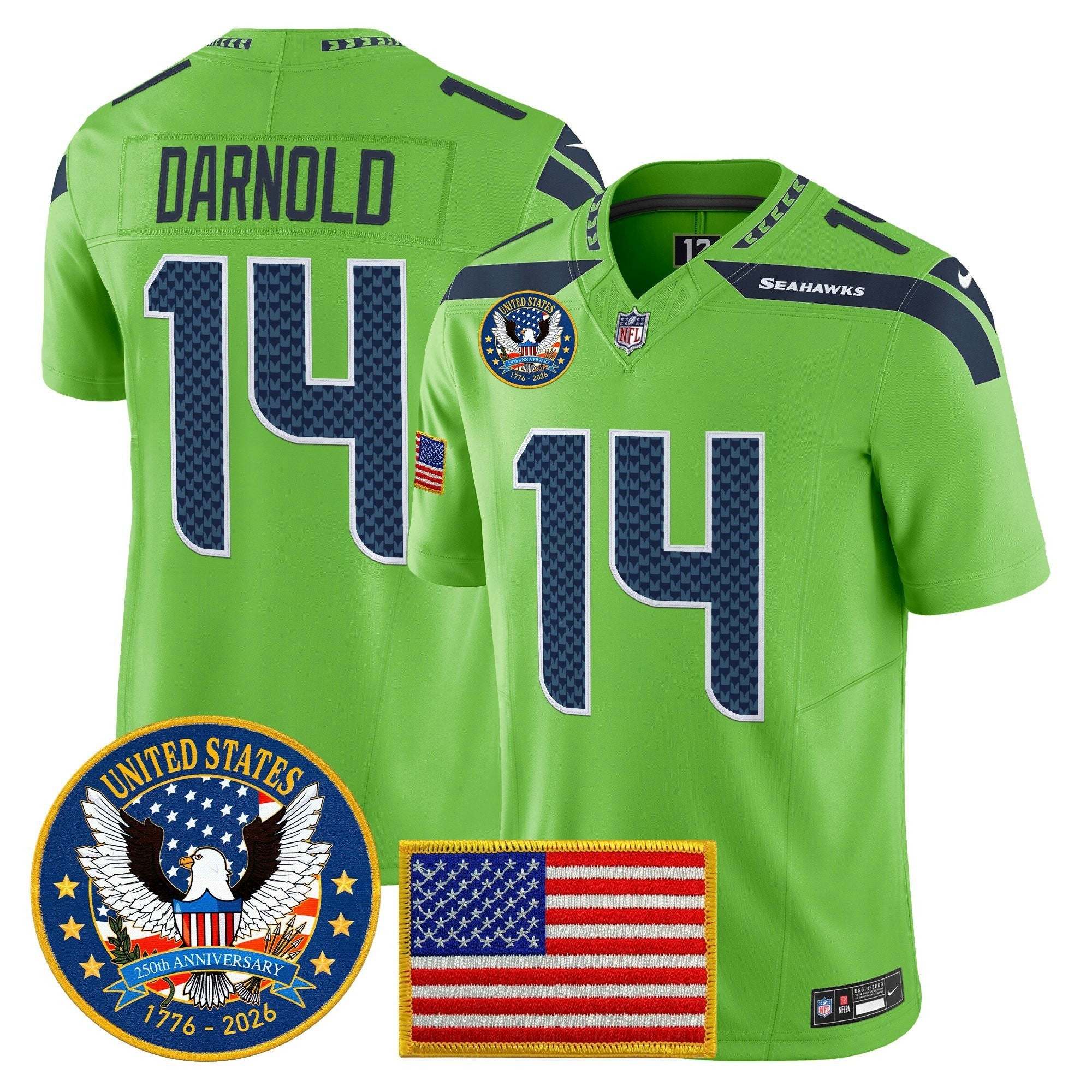 Camisa NFL Men’s Seattle “United States 250th Anniversary Patch” Vapor Limited Jersey