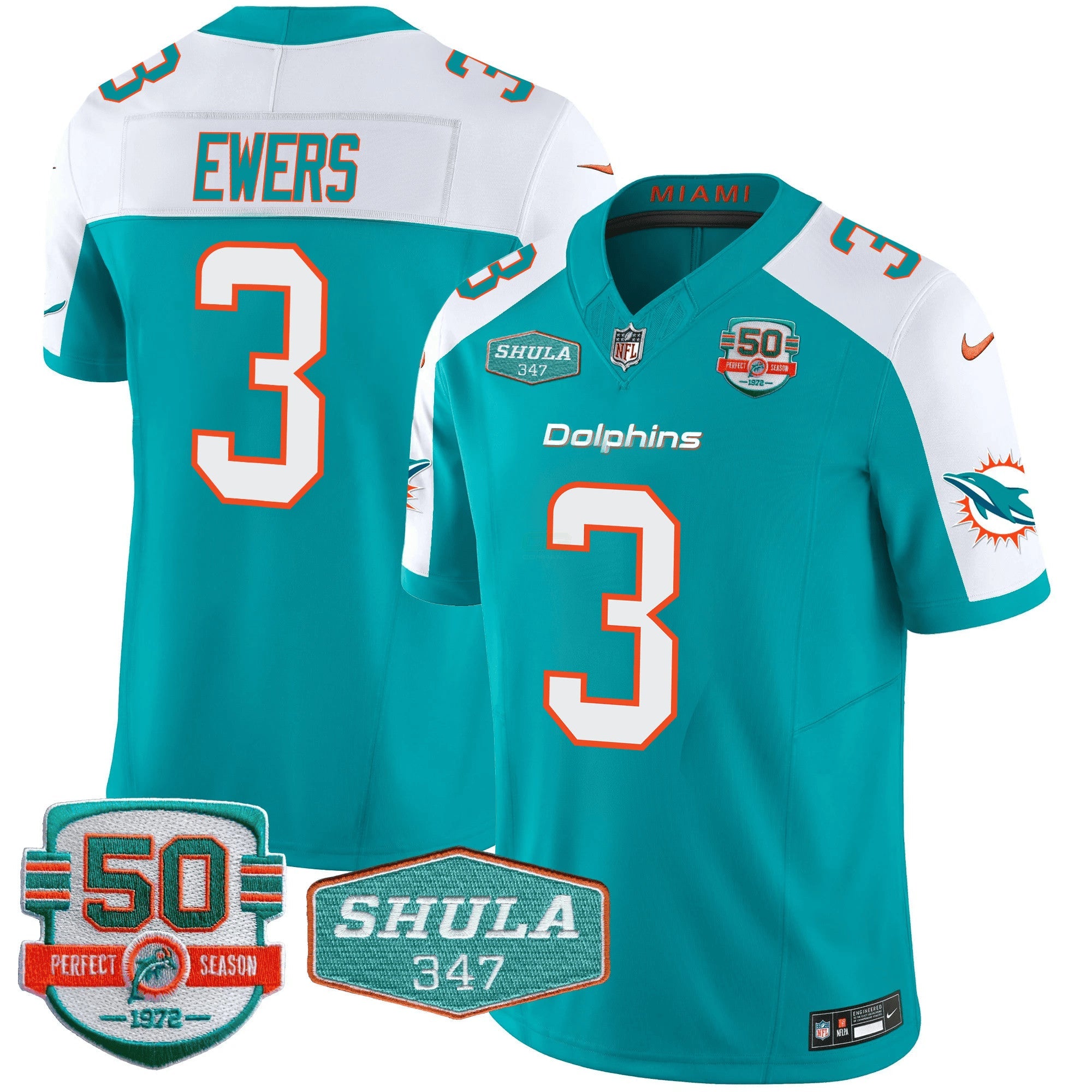 Camisa NFL Men’s Shula 347 Patch Vapor Jersey