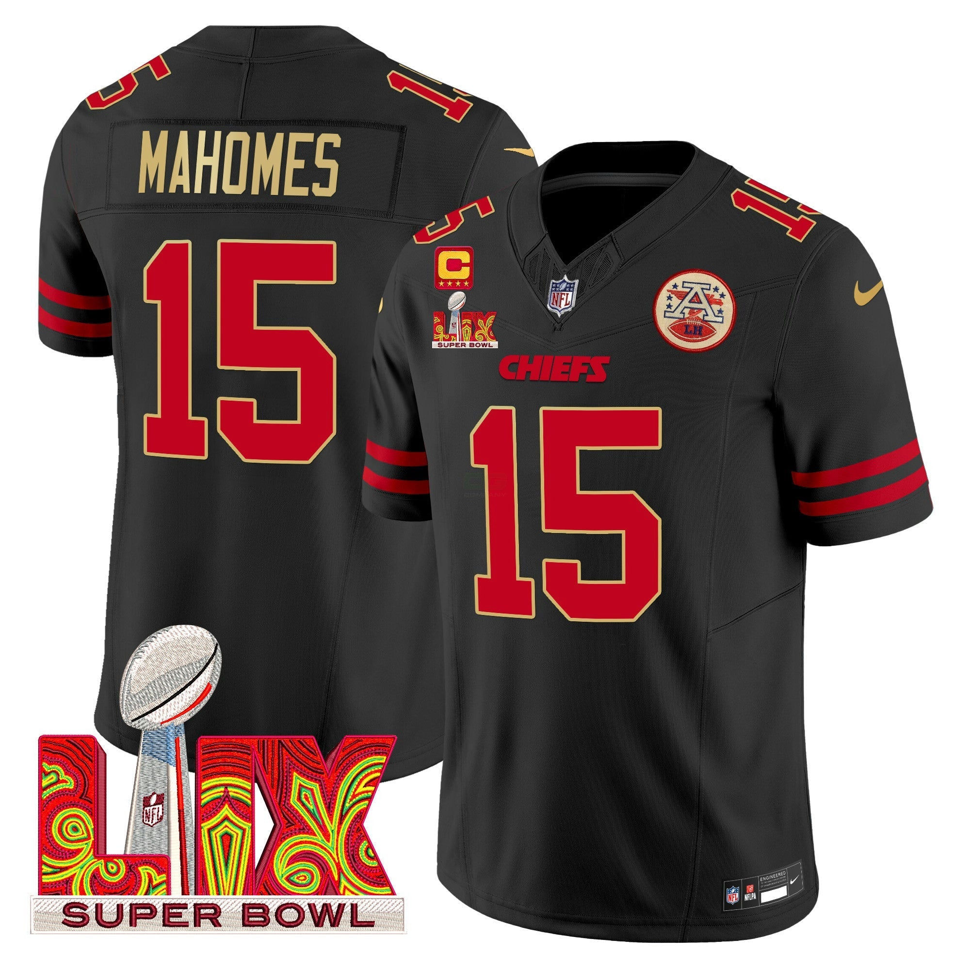 Camisa NFL Men’s Super Bowl LIX Patch Dourada Trim Vapor Limited Jersey