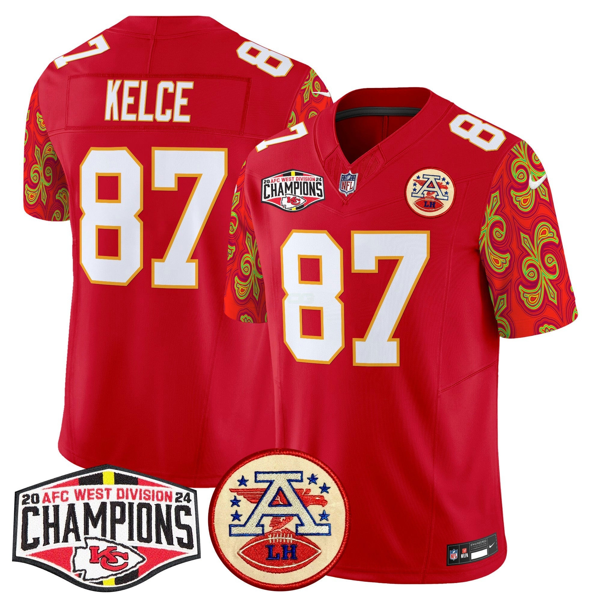 Camisa NFL Men’s Super Bowl LIX Style 2024 AFC West Division Champions Patch Vapor Limited Jersey