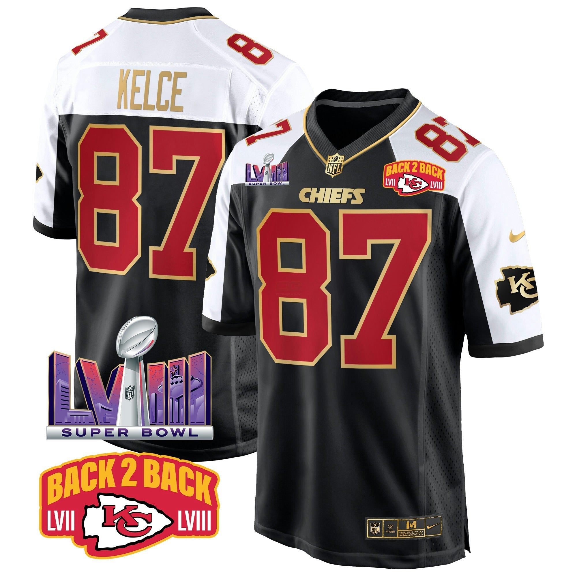 Camisa NFL Men’s Super Bowl LVIII & Back 2 Back Patch Game Jersey