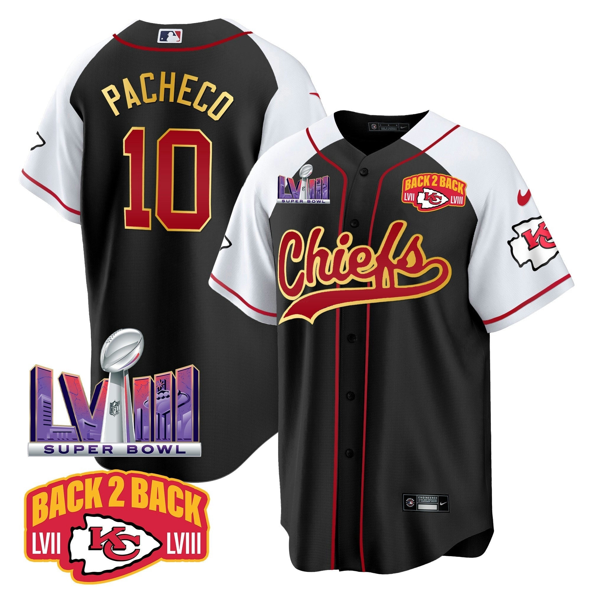 Camisa NFL Men’s Super Bowl LVIII & Back 2 Back Patch Jersey