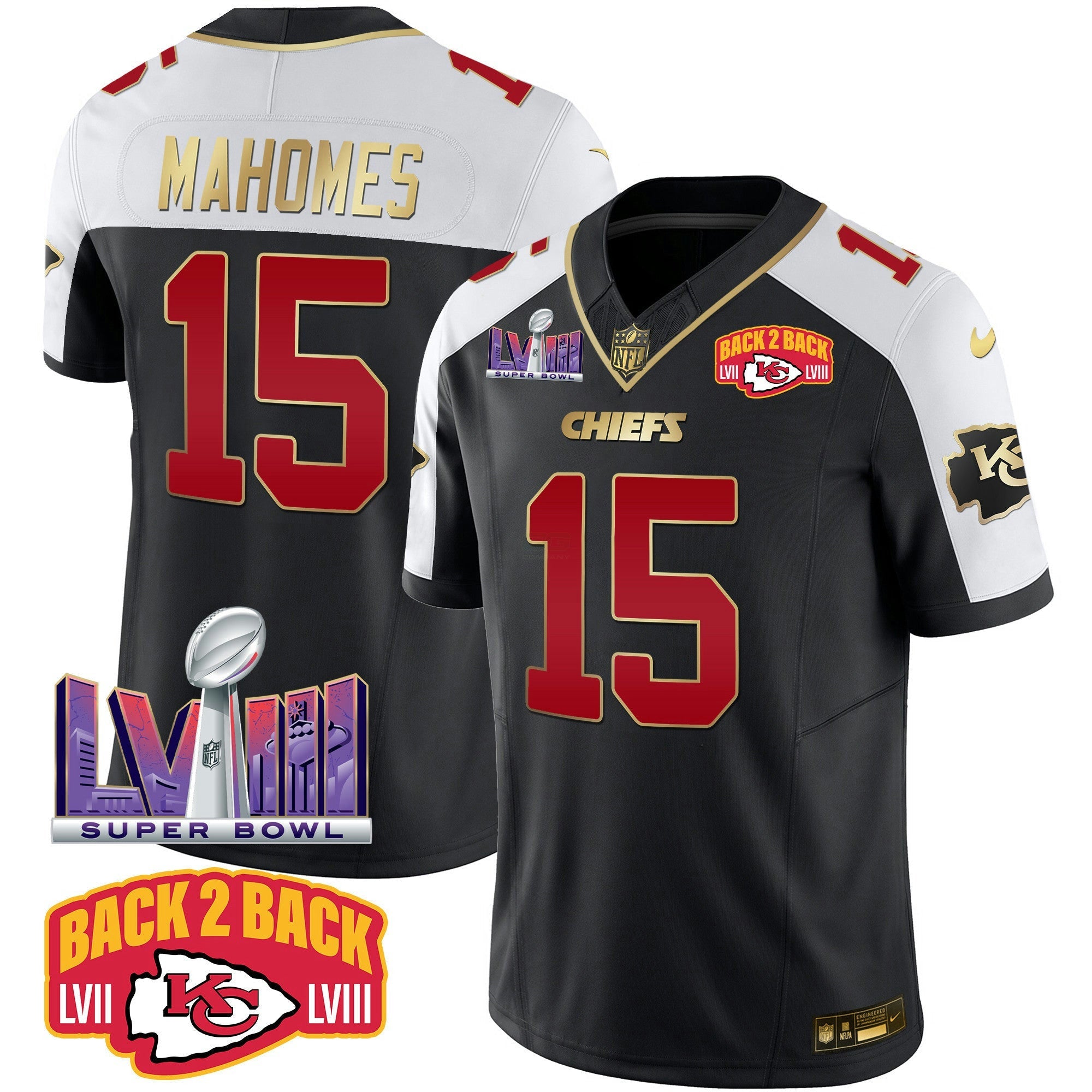 Camisa NFL Men’s Super Bowl LVIII & Back 2 Back Patch Vapor Jersey