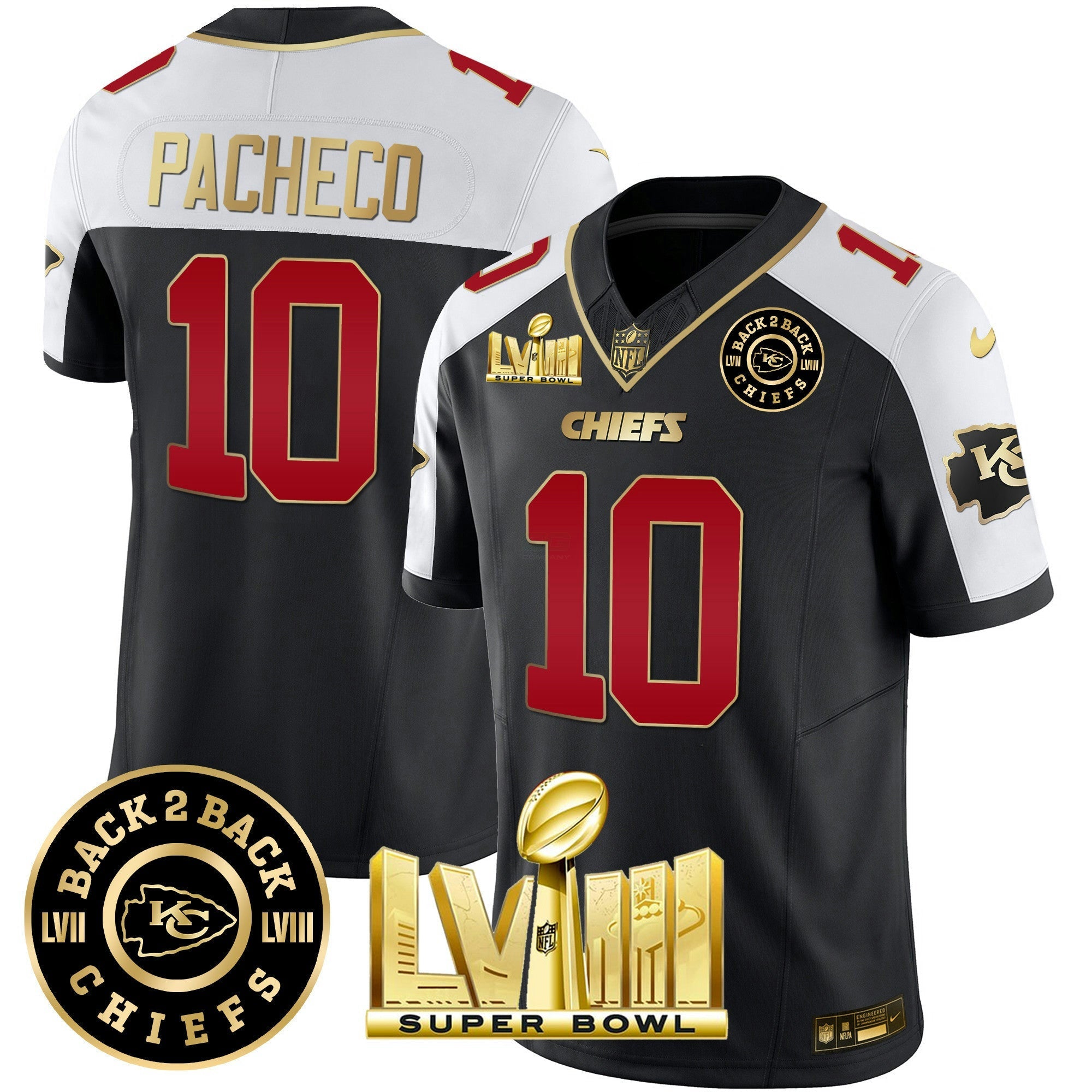 Camisa NFL Men’s Super Bowl LVIII & Back 2 Back Patch Vapor Jersey V3