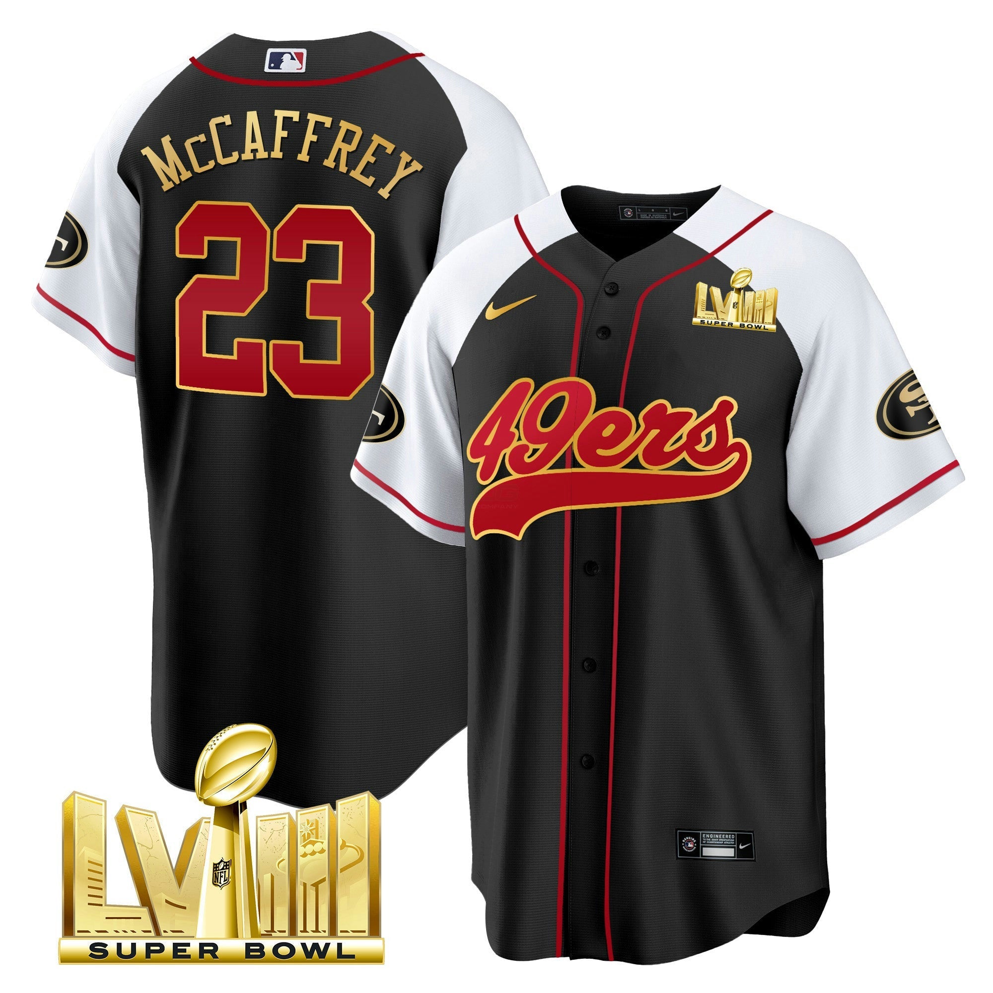 Camisa NFL Men’s Super Bowl LVIII Dourada Patch Jersey