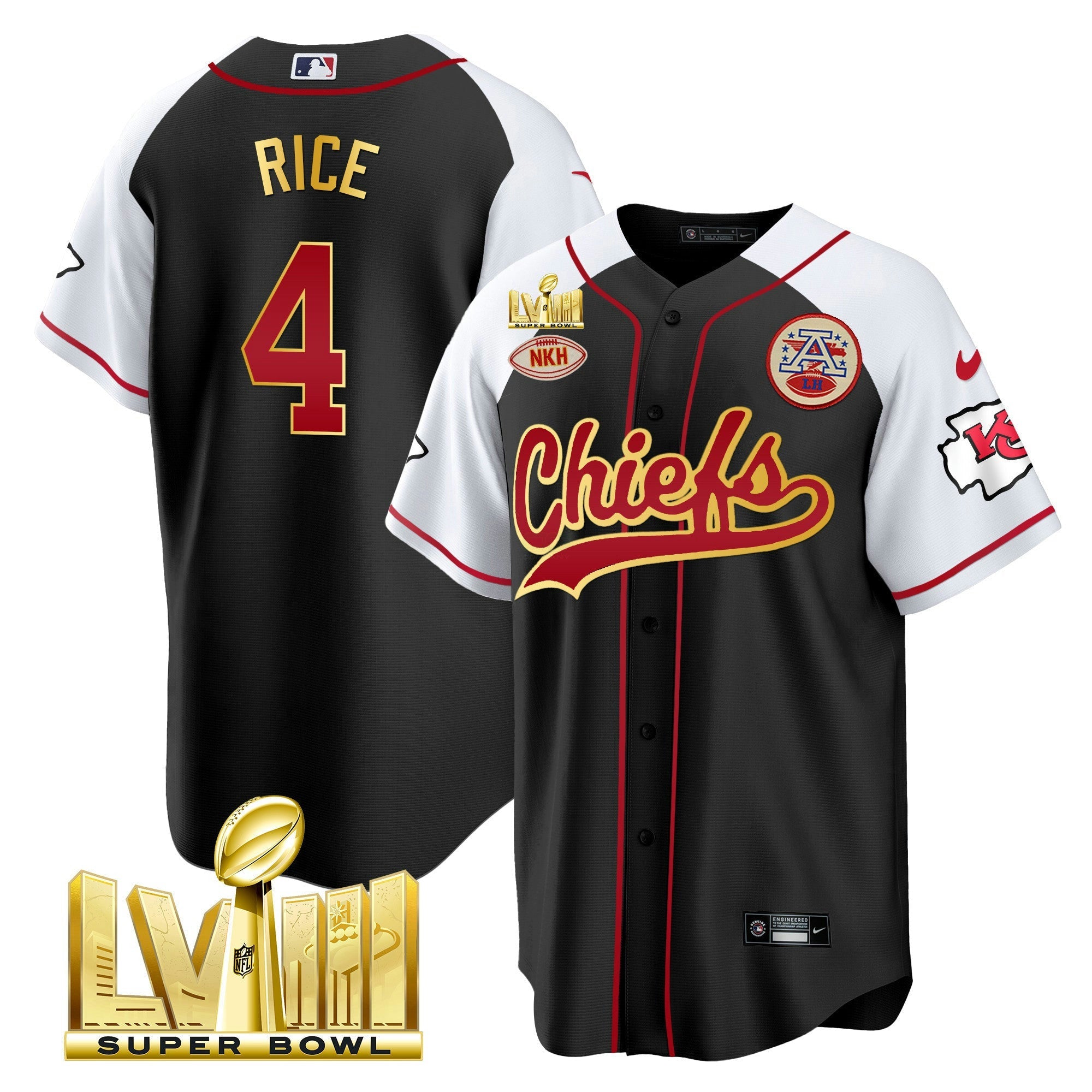 Camisa NFL Men’s Super Bowl LVIII Dourada Patch Jersey