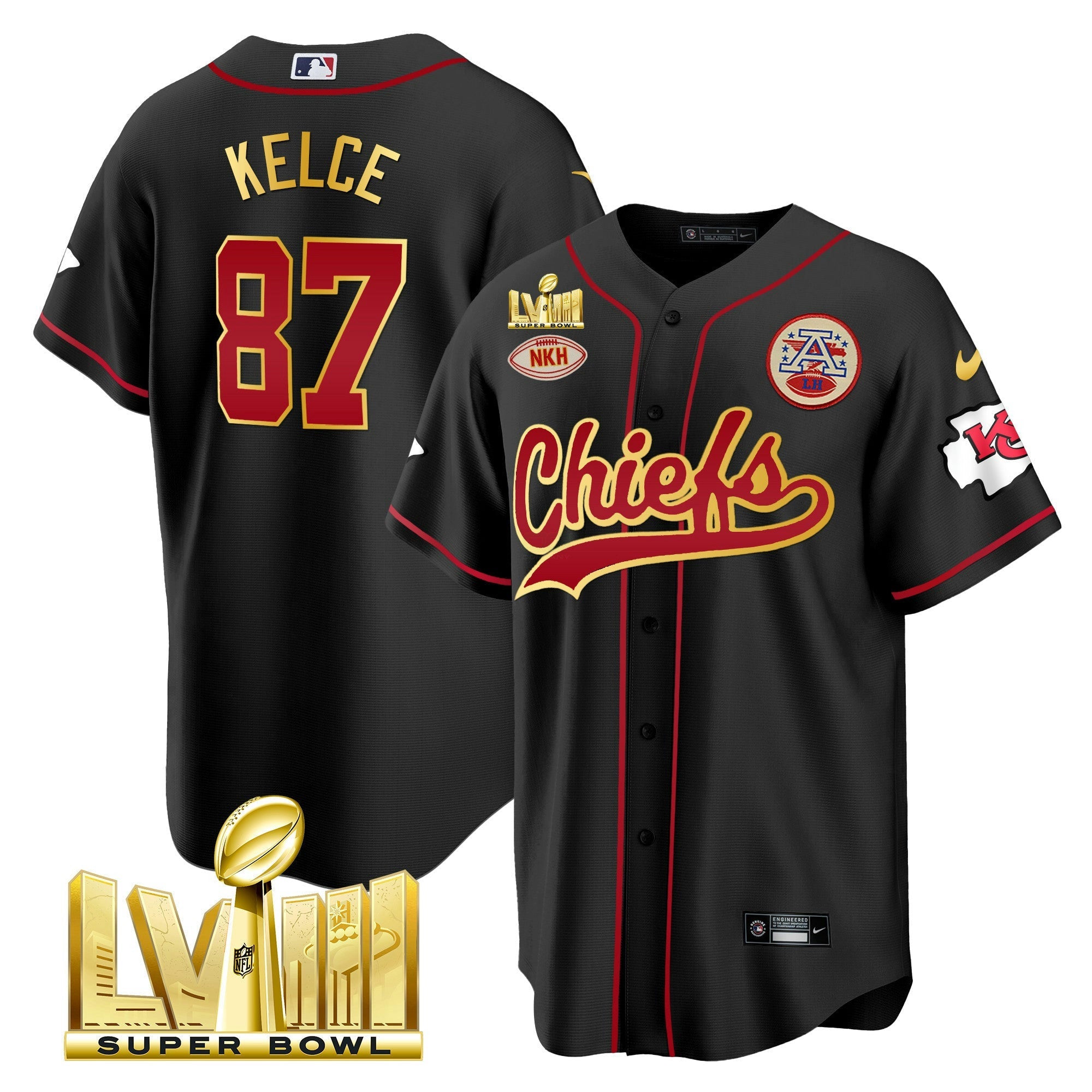 Camisa NFL Men’s Super Bowl LVIII Dourada Patch Jersey