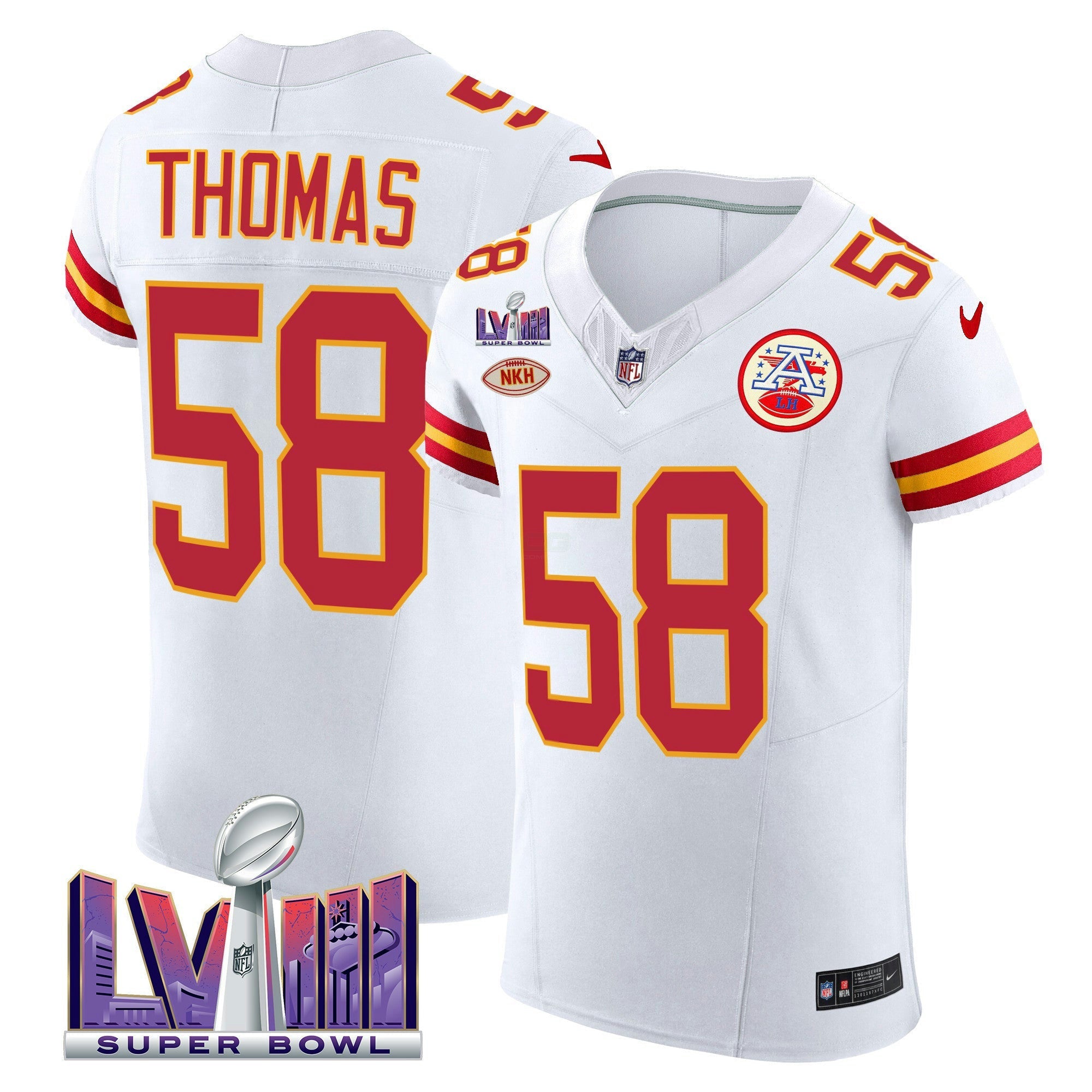 Camisa NFL Men’s Super Bowl LVIII Dourada Patch Vapor Elite Jersey