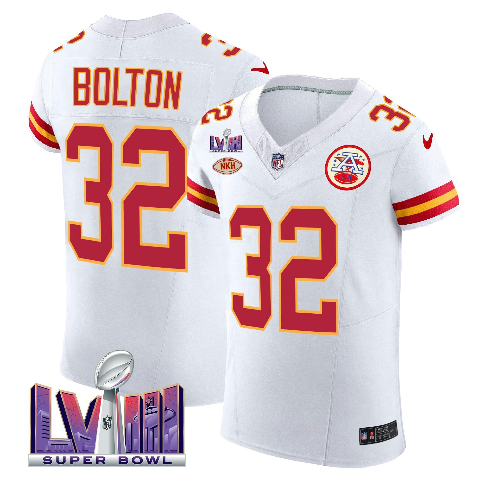 Camisa NFL Men’s Super Bowl LVIII Dourada Patch Vapor Elite Jersey