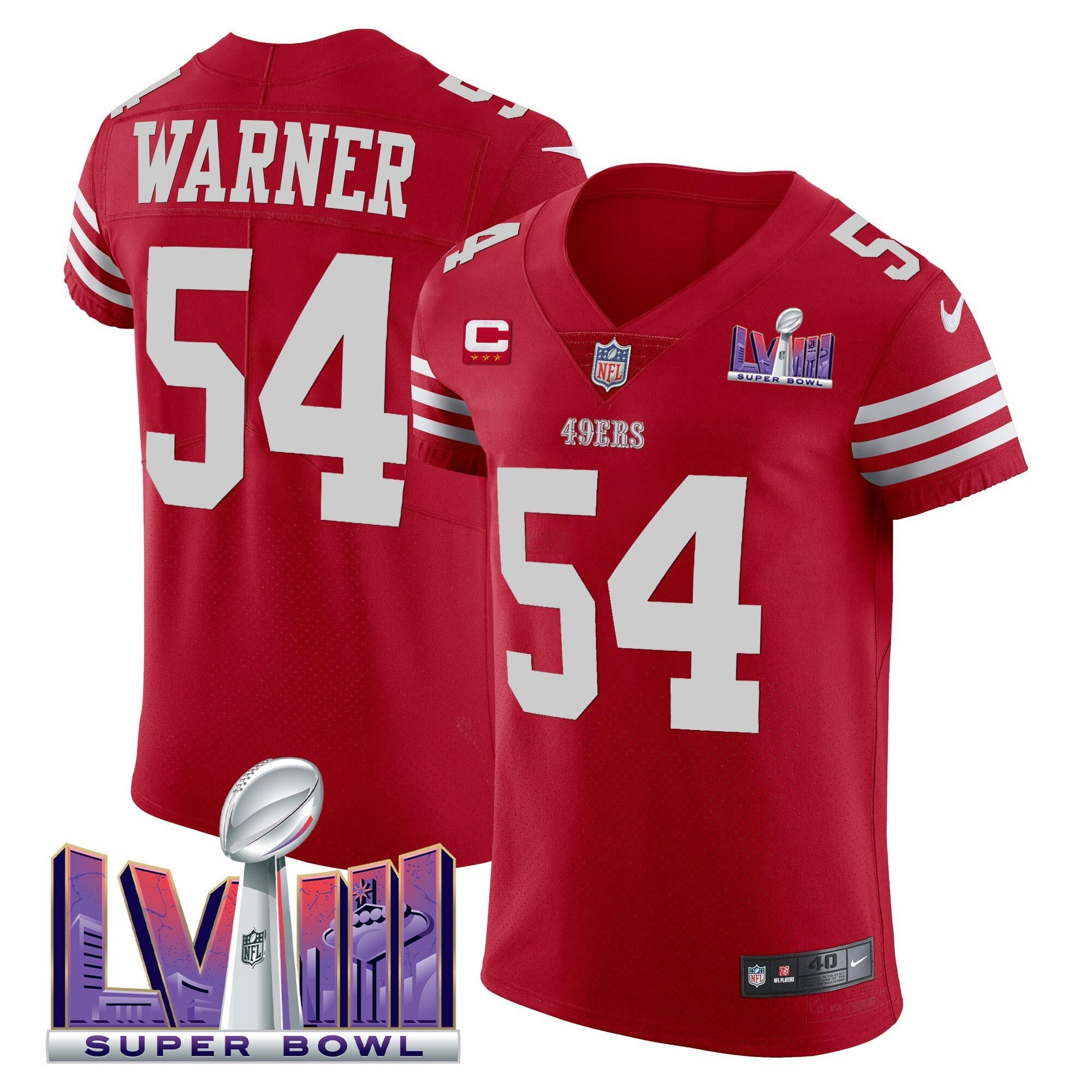 Camisa NFL Men’s Super Bowl LVIII Dourada Patch Vapor Elite Jersey