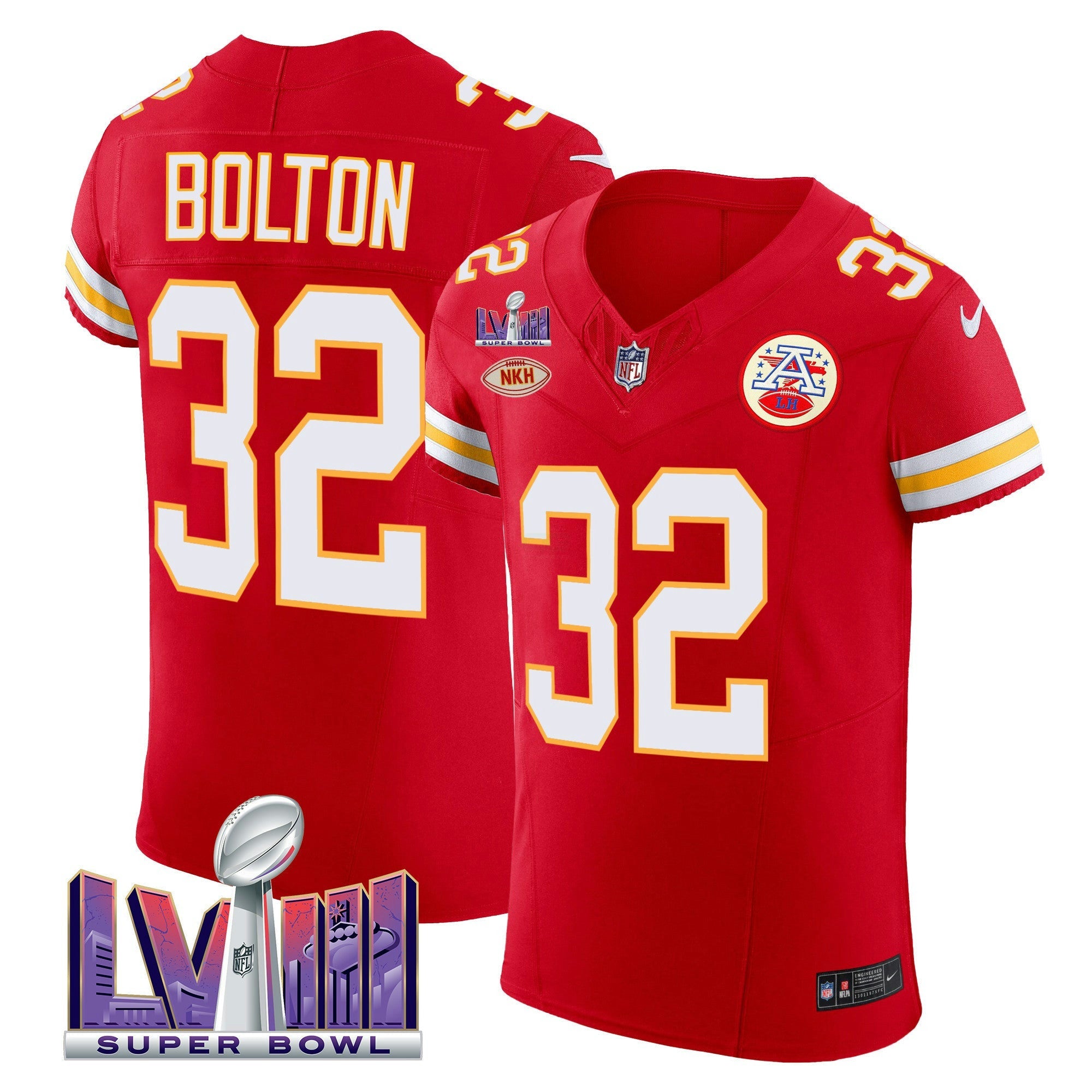 Camisa NFL Men’s Super Bowl LVIII Dourada Patch Vapor Elite Jersey