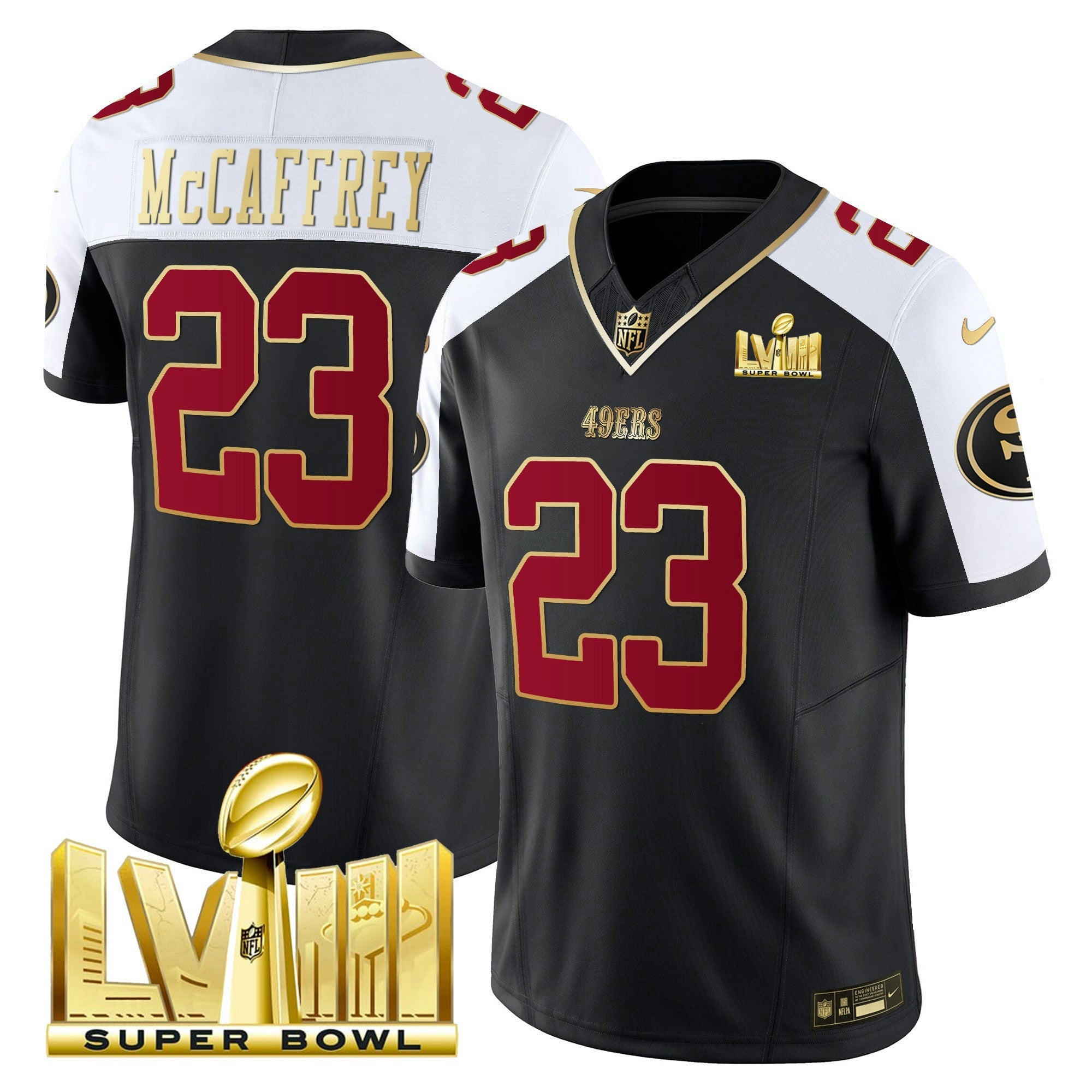 Camisa NFL Men’s Super Bowl LVIII Dourada Patch Vapor Jersey
