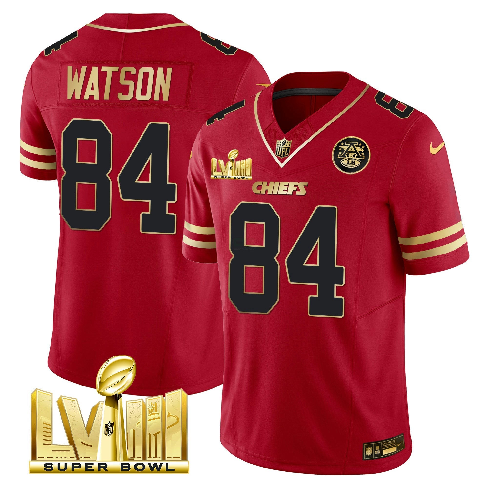 Camisa NFL Men’s Super Bowl LVIII Dourada Patch Vapor Jersey