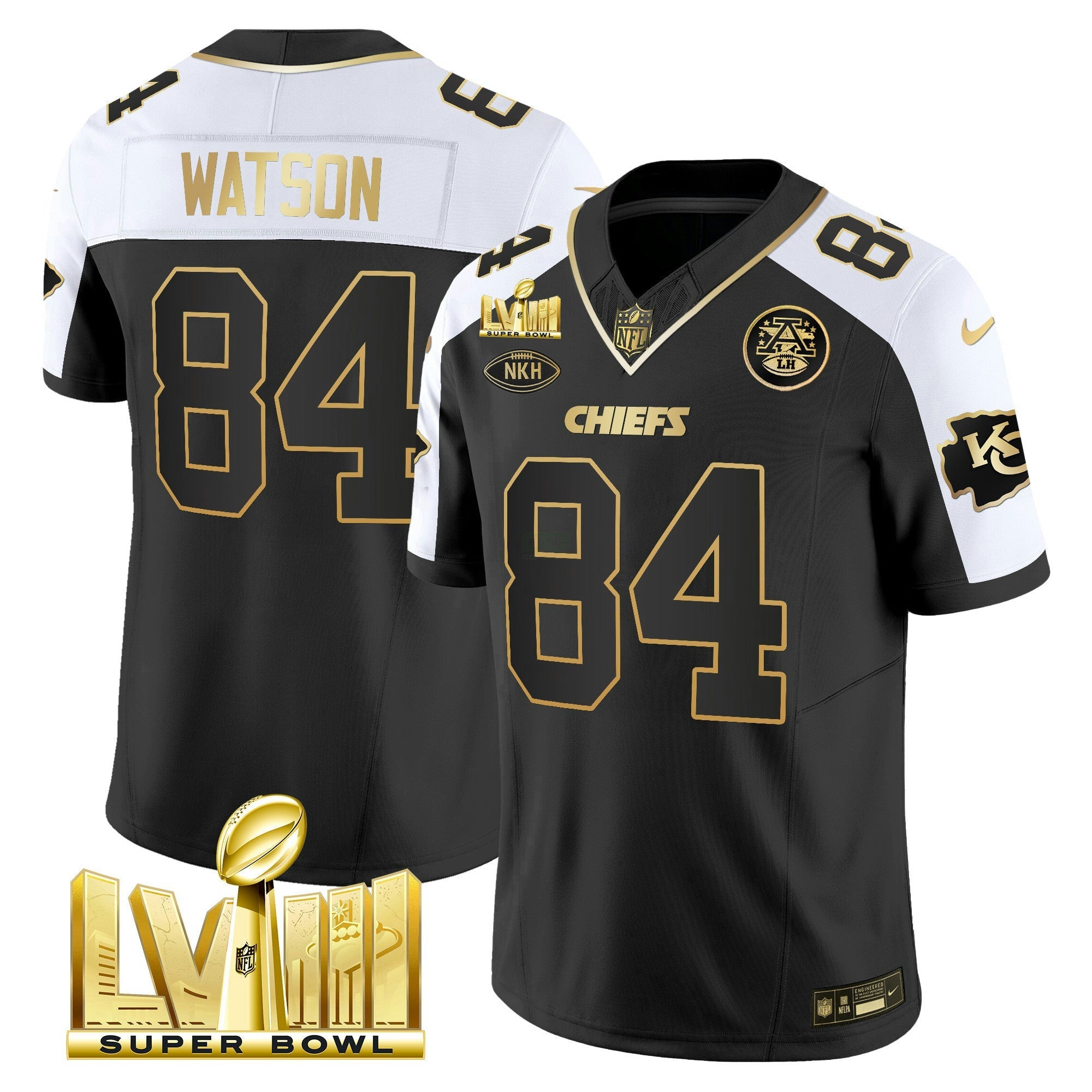 Camisa NFL Men’s Super Bowl LVIII Dourada Patch Vapor Jersey V3