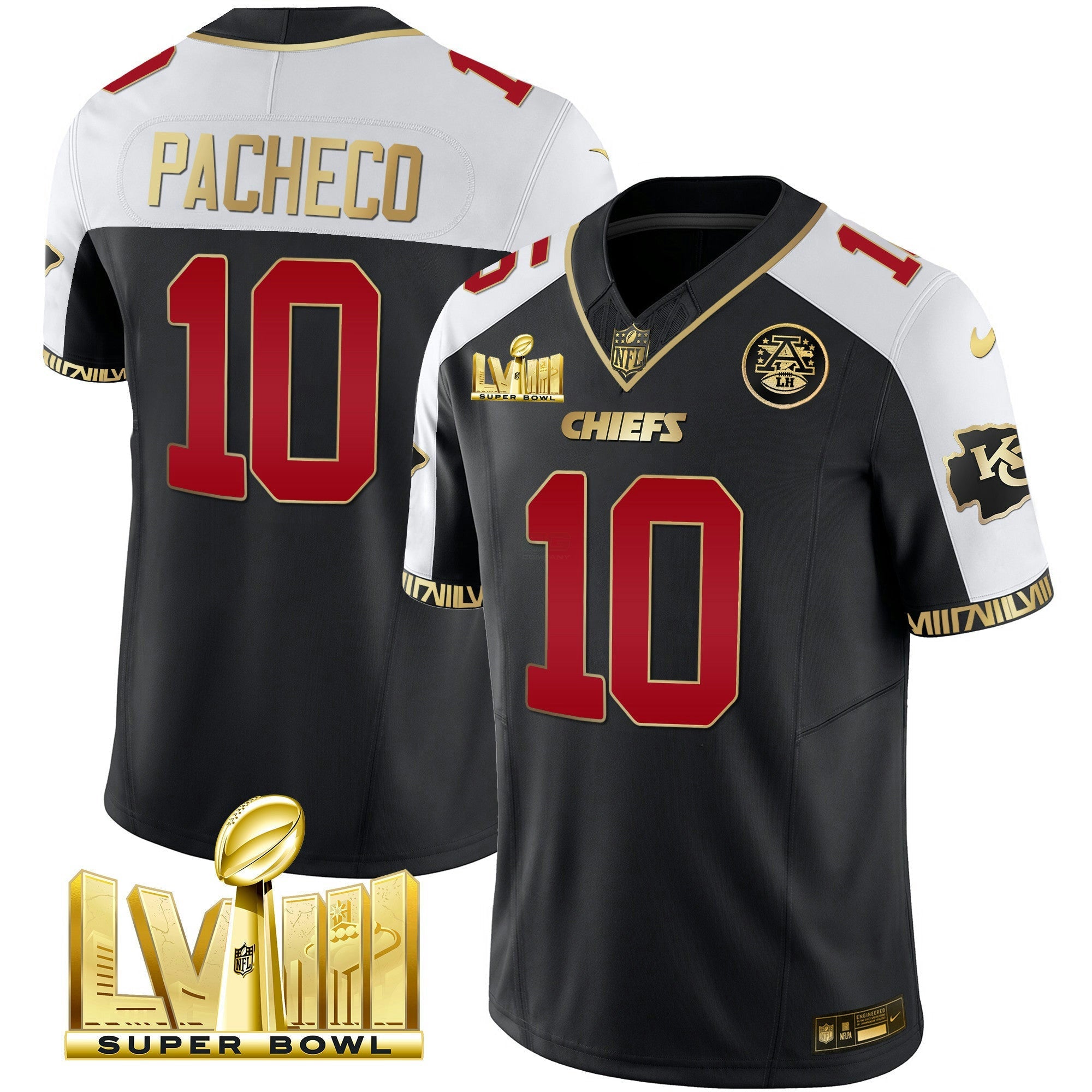 Camisa NFL Men’s Super Bowl LVIII Pattern Gold Vapor Jersey V2
