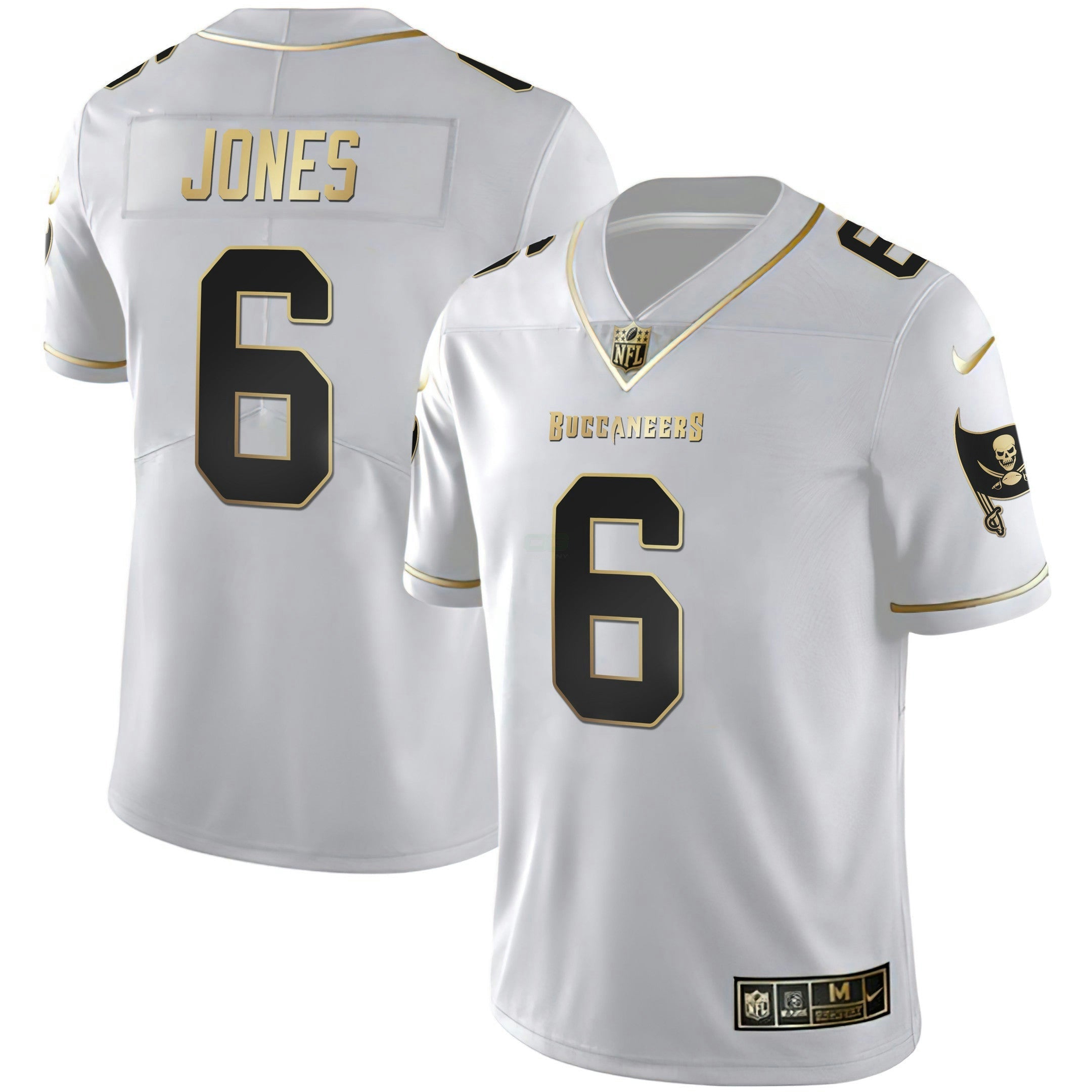 Camisa NFL Men’s Tampa Bay Branca Dourada & Preta Dourada Jersey