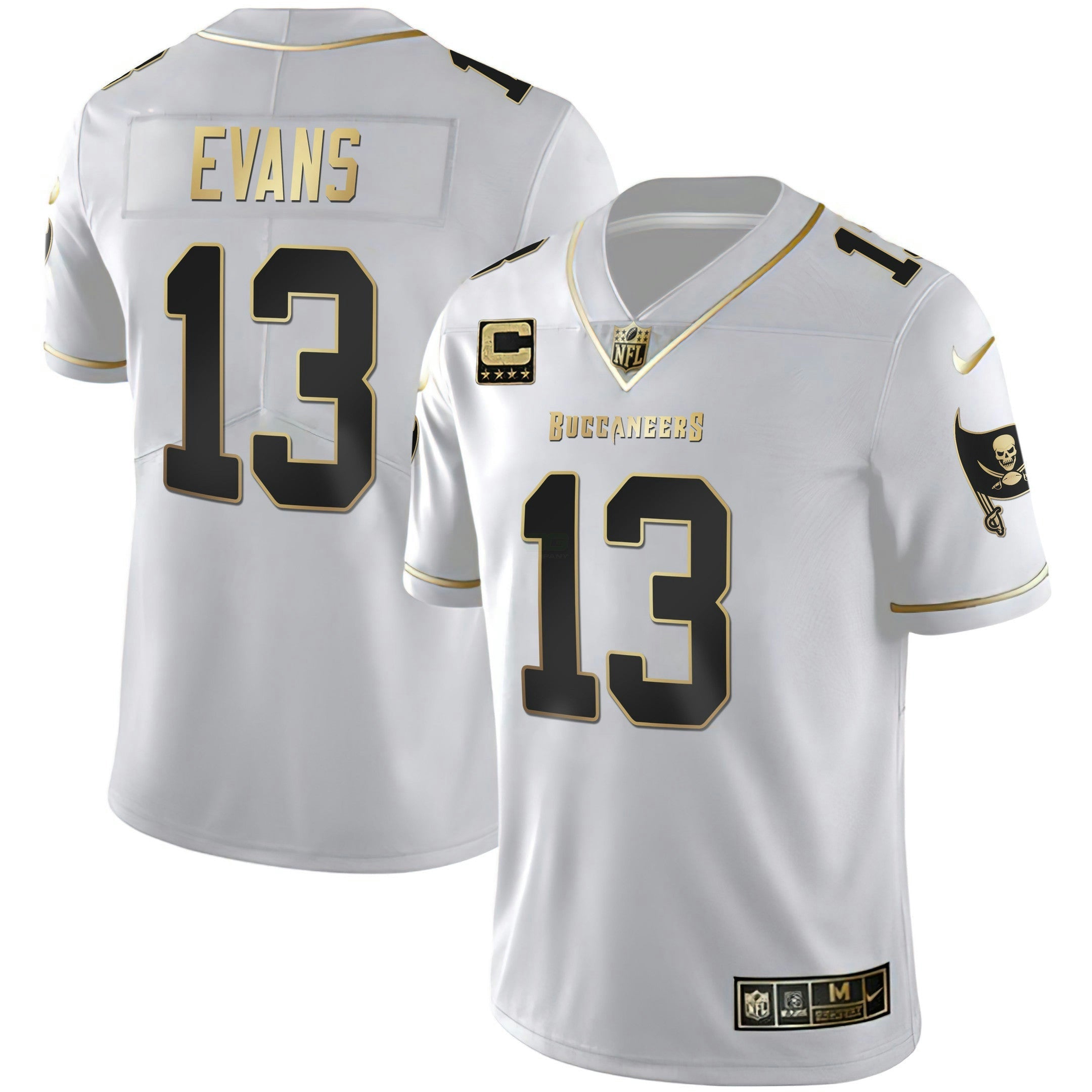 Camisa NFL Men’s Tampa Bay Branca Dourada & Preta Dourada Jersey