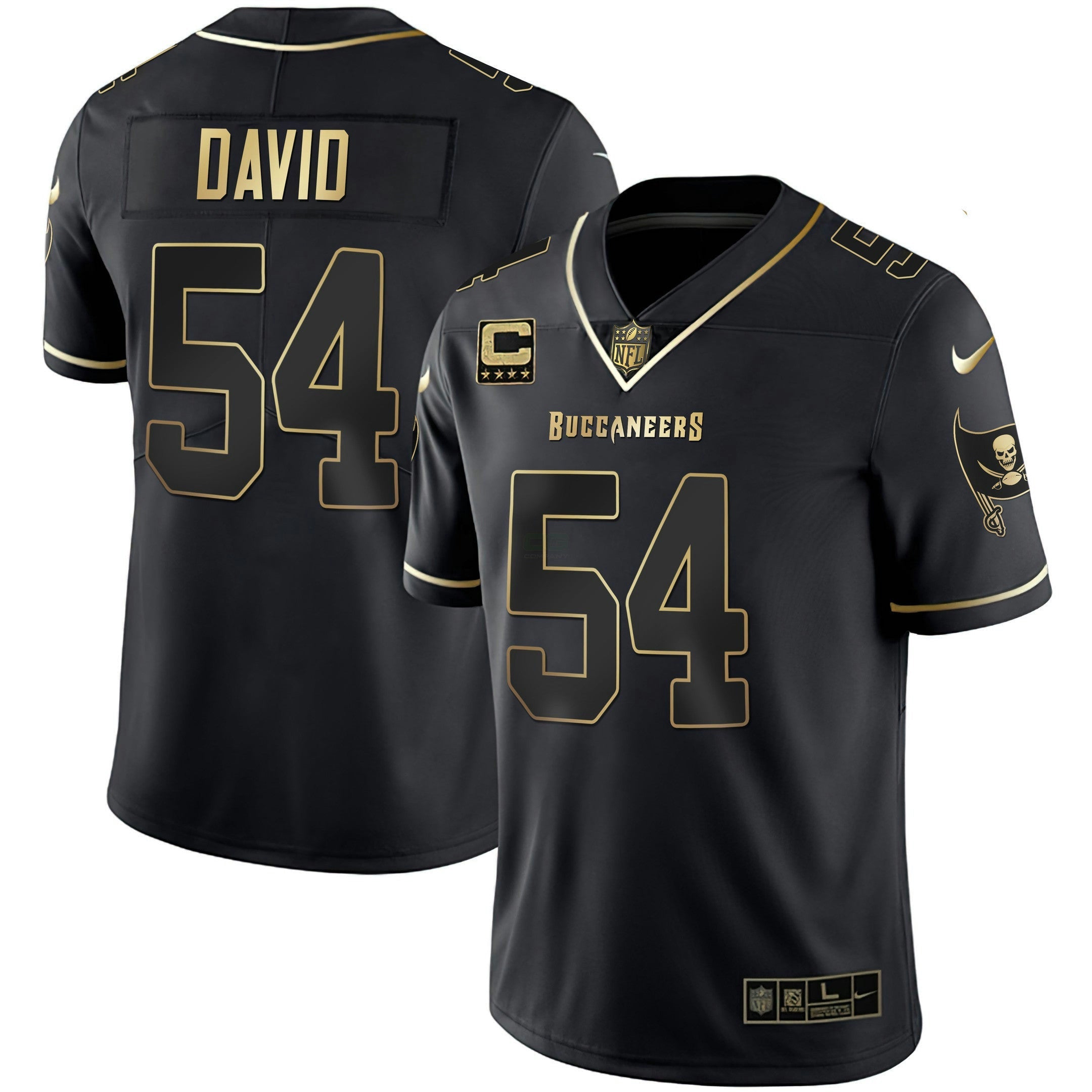 Camisa NFL Men’s Tampa Bay Branca Dourada & Preta Dourada Jersey