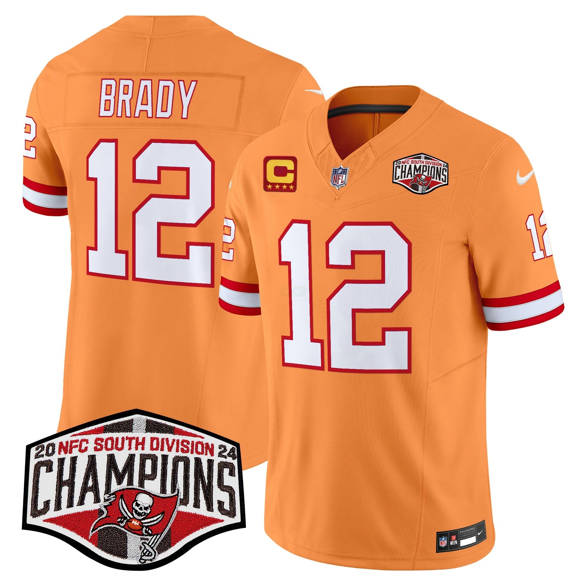 Camisa NFL Men’s Tampa Bay Creamsicle 2024 NFC South Division Champions Patch Vapor Limited Jersey