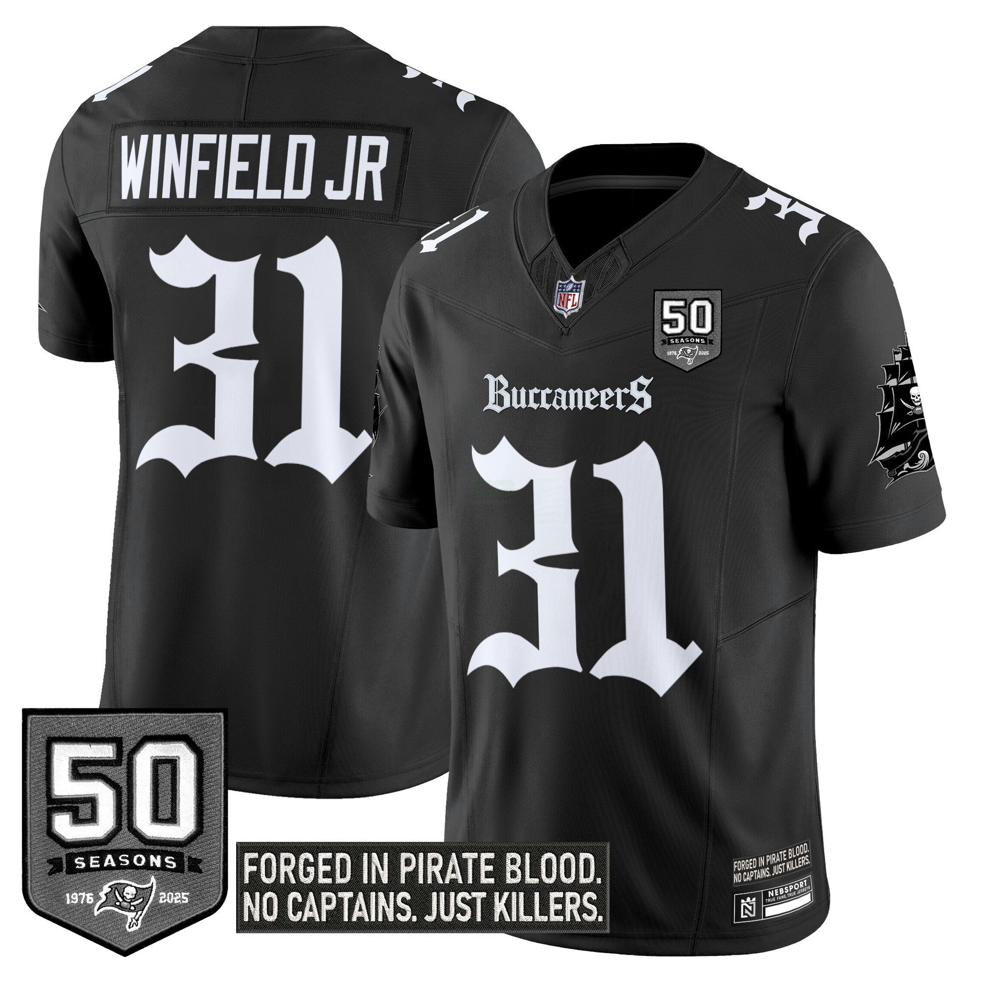 Camisa NFL Men’s Tampa Bay ‘Gothic Pirate Shadows Edition’ Vapor Limited Jersey