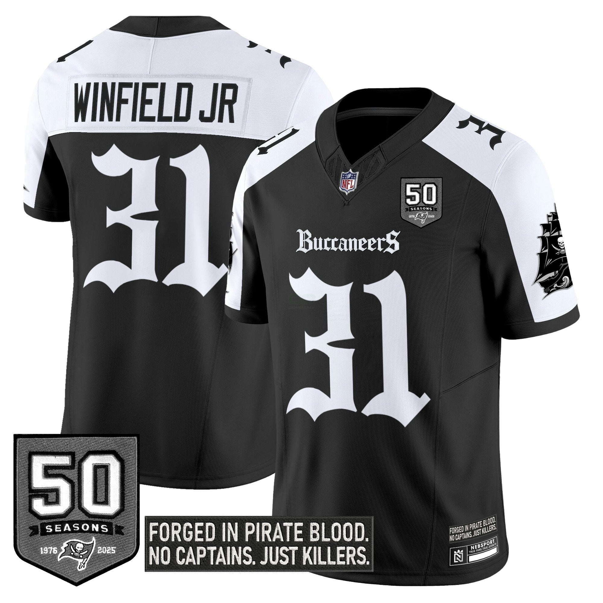 Camisa NFL Men’s Tampa Bay ‘Gothic Pirate Shadows Edition’ Vapor Limited Jersey