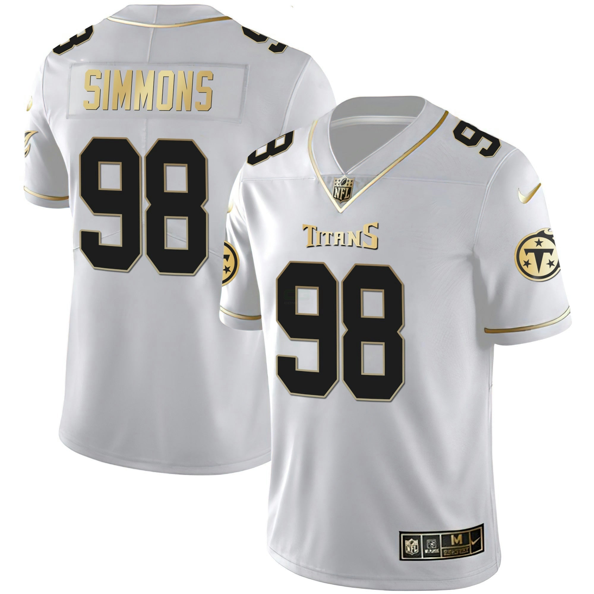 Camisa NFL Men’s Tennessee Branca Dourada & Preta Dourada Jersey