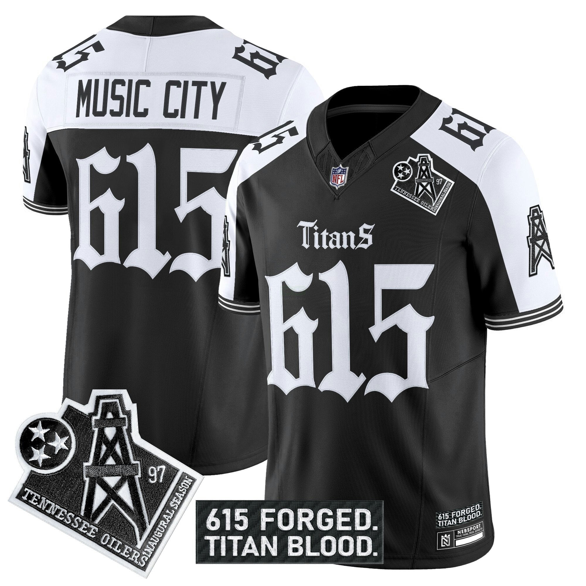 Camisa NFL Men’s Tennessee ‘Titan Gothic Shadows Drop’ Vapor Limited Jersey