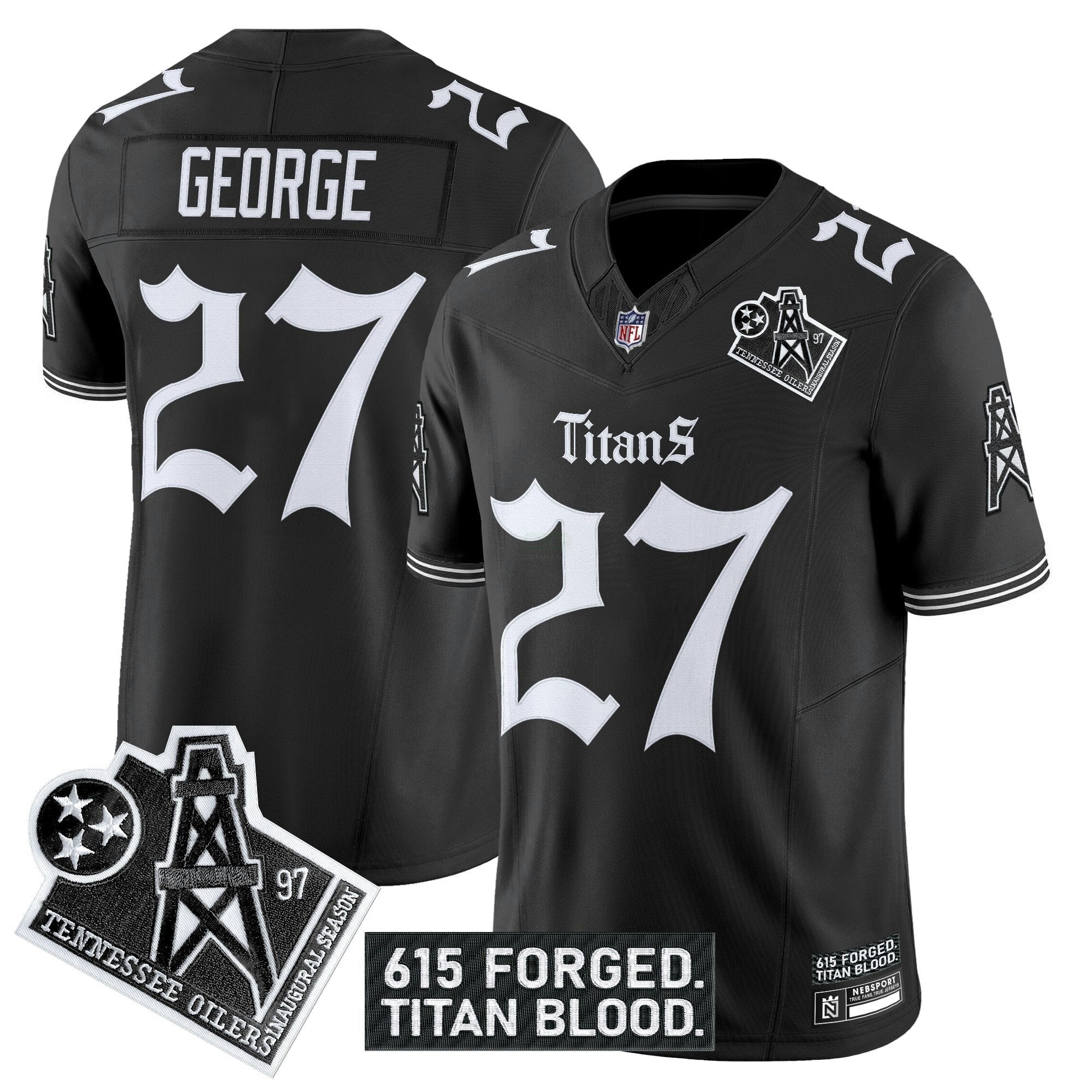 Camisa NFL Men’s Tennessee ‘Titan Gothic Shadows Drop’ Vapor Limited Jersey